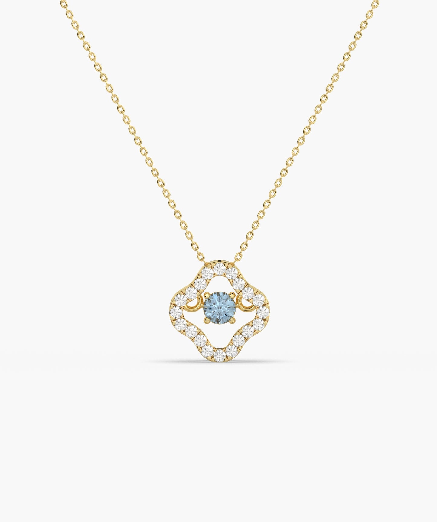 Emerald & Diamond Open Clover Necklace
