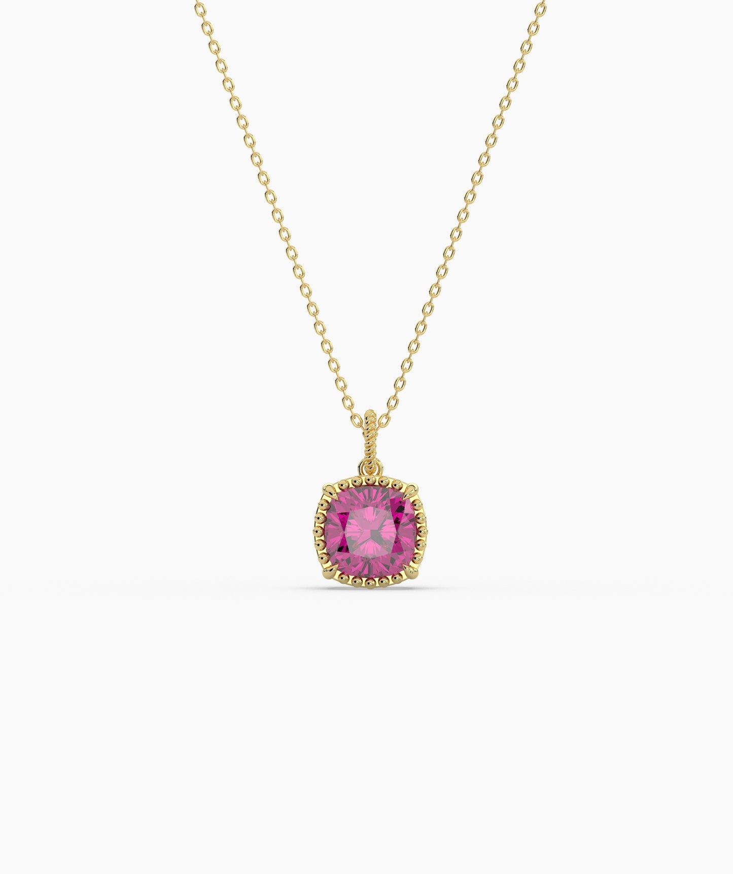 Cushion Cut Sky Blue Birthstone Pendant