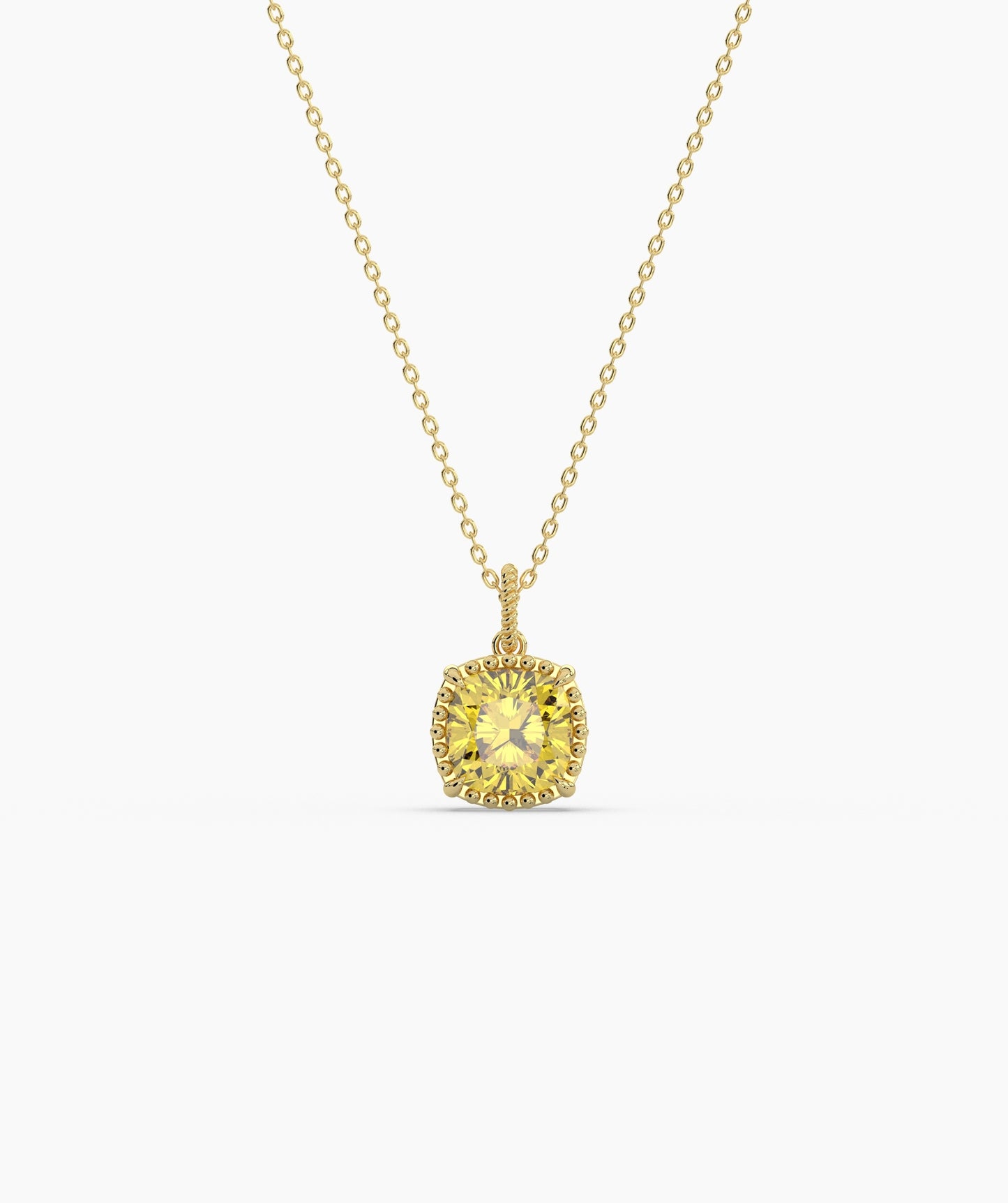 Cushion Cut Sky Blue Birthstone Pendant