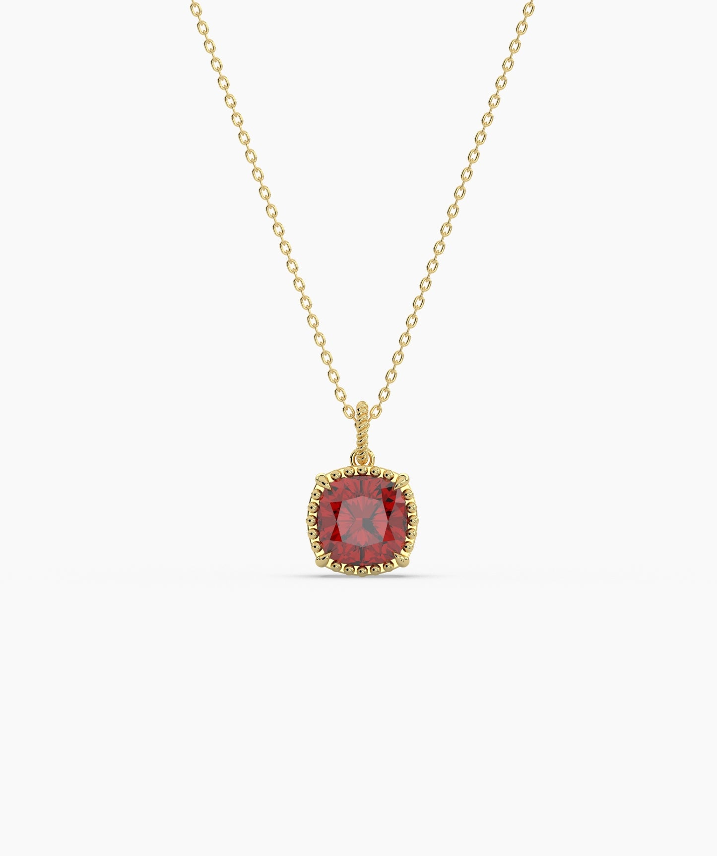 Cushion Cut Sky Blue Birthstone Pendant