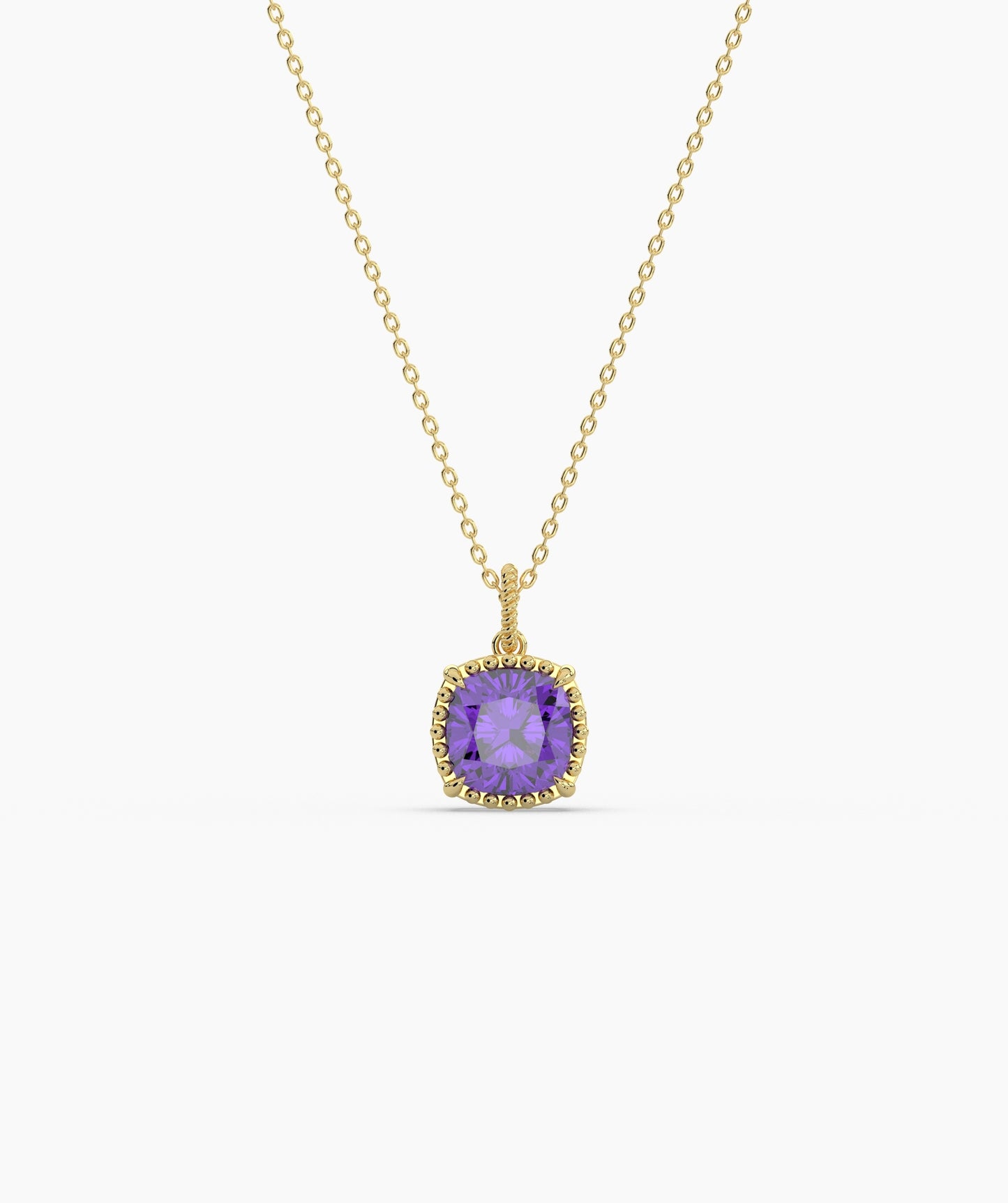 Cushion Cut Sky Blue Birthstone Pendant