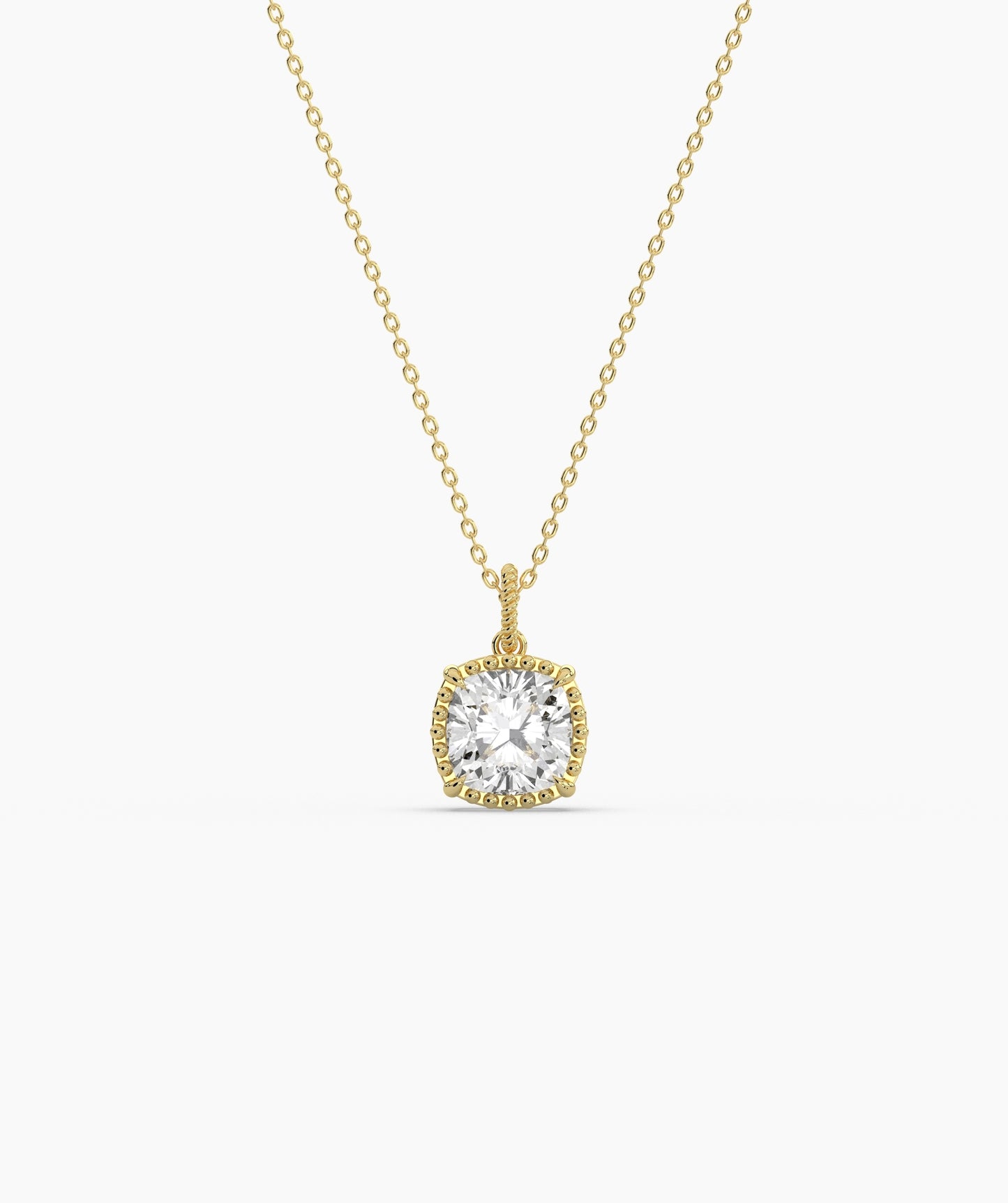 Cushion Cut Sky Blue Birthstone Pendant