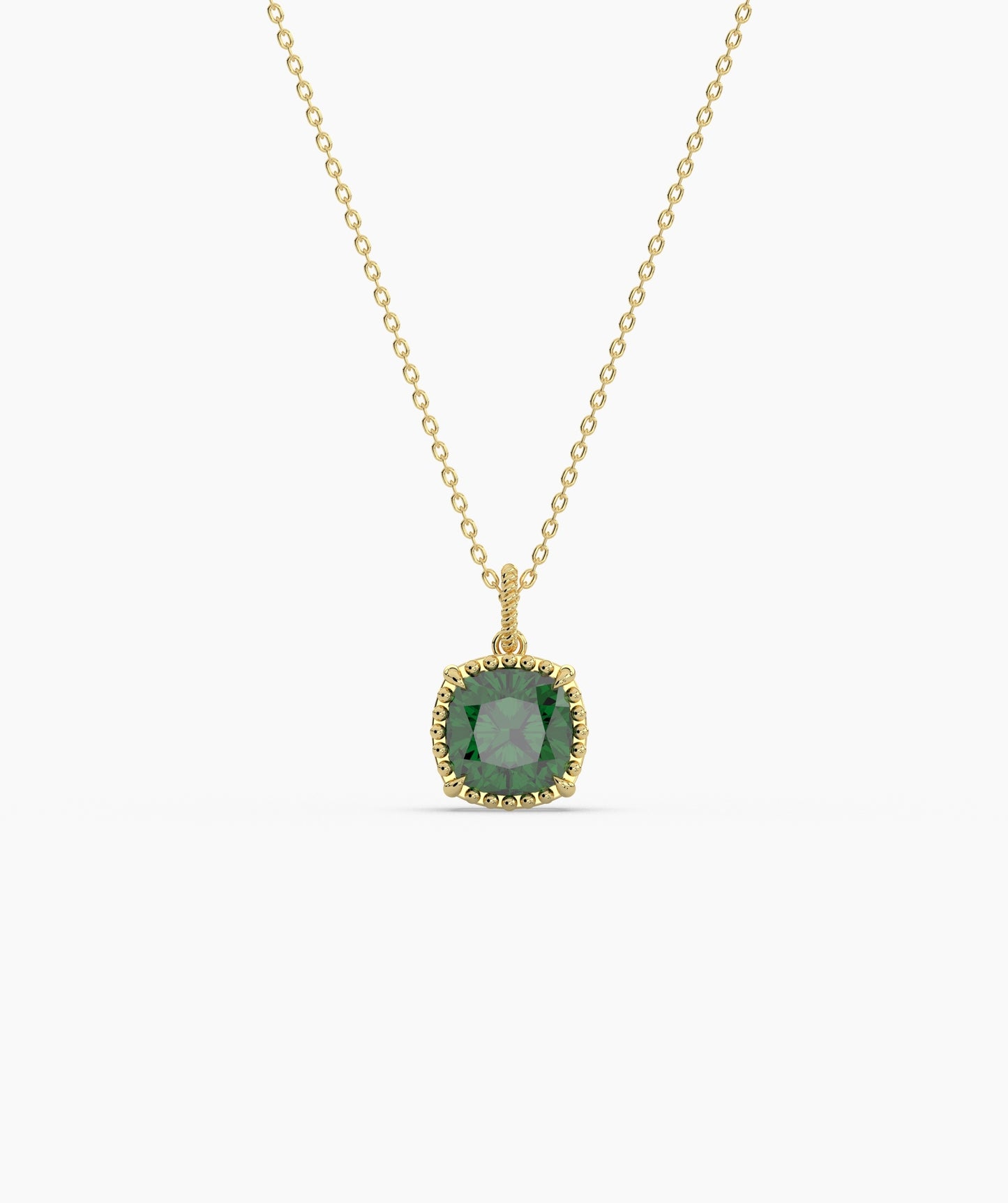 Cushion Cut Sky Blue Birthstone Pendant
