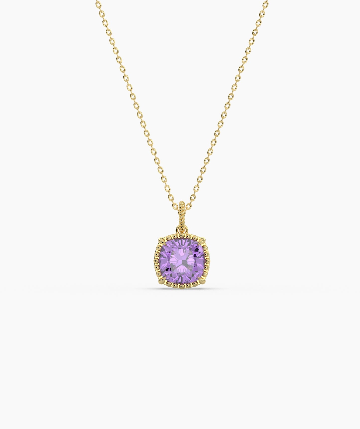 Cushion Cut Sky Blue Birthstone Pendant