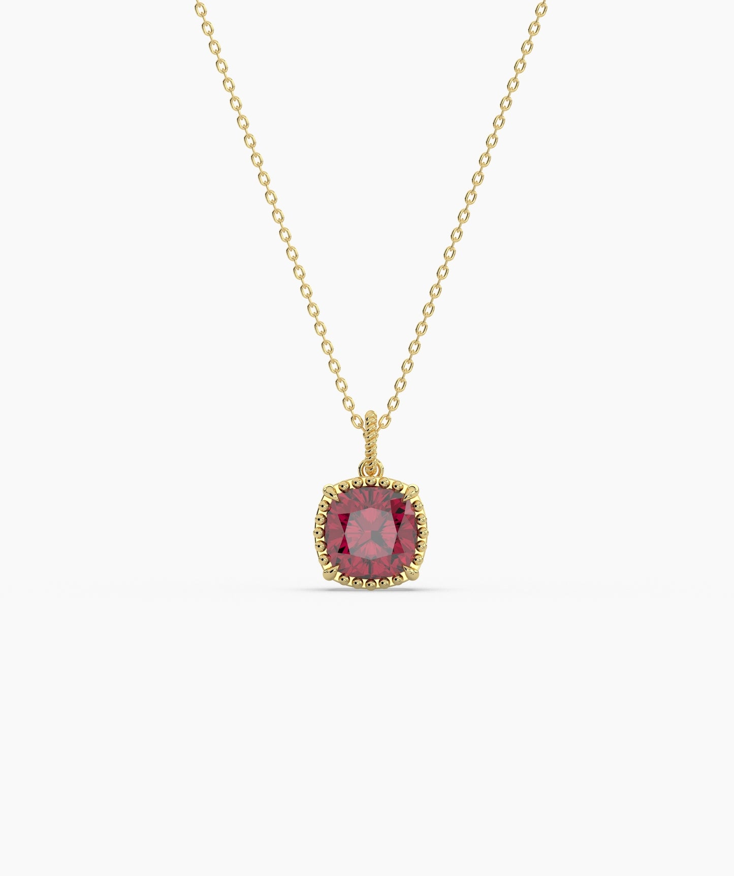 Cushion Cut Sky Blue Birthstone Pendant