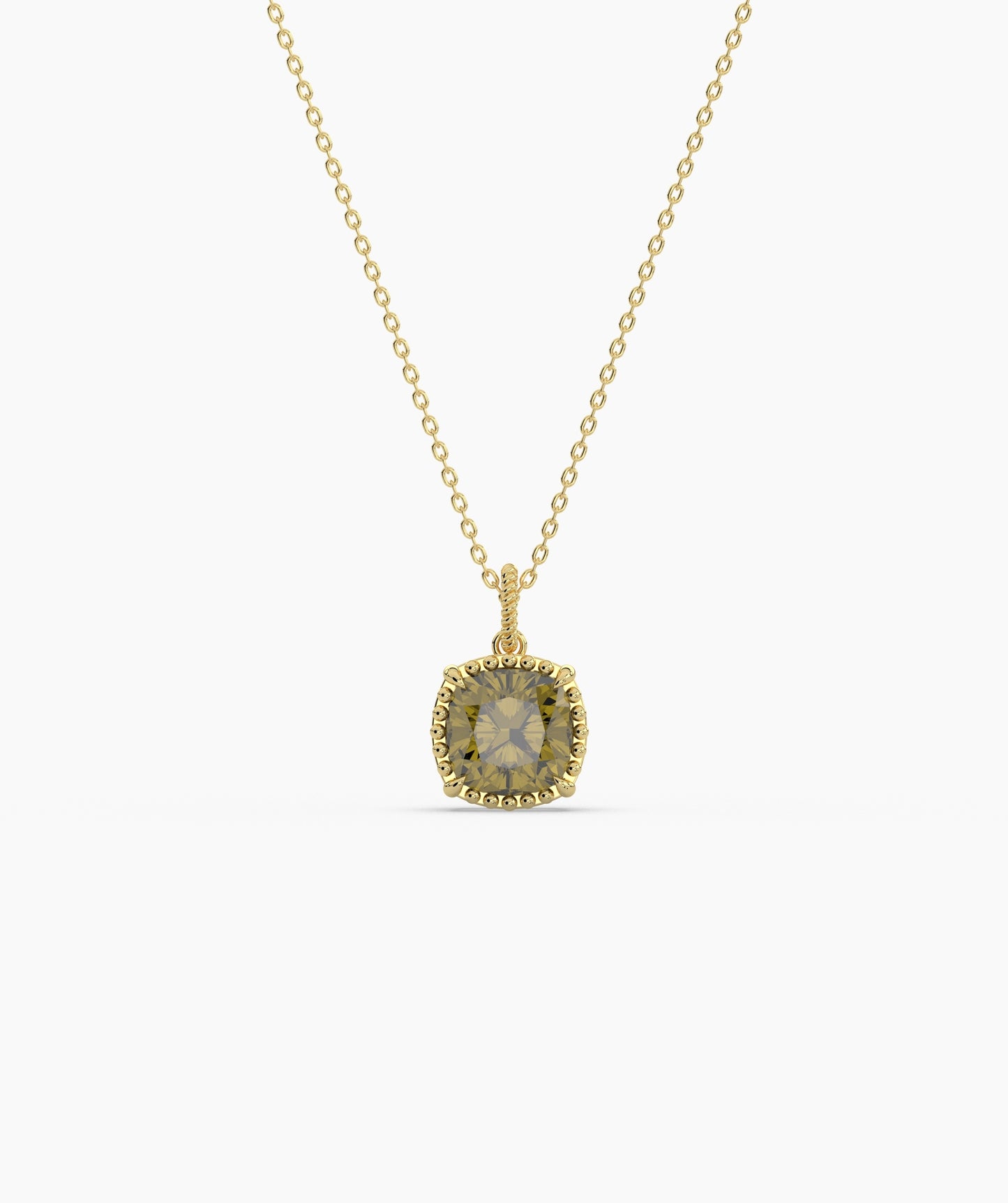 Cushion Cut Sky Blue Birthstone Pendant
