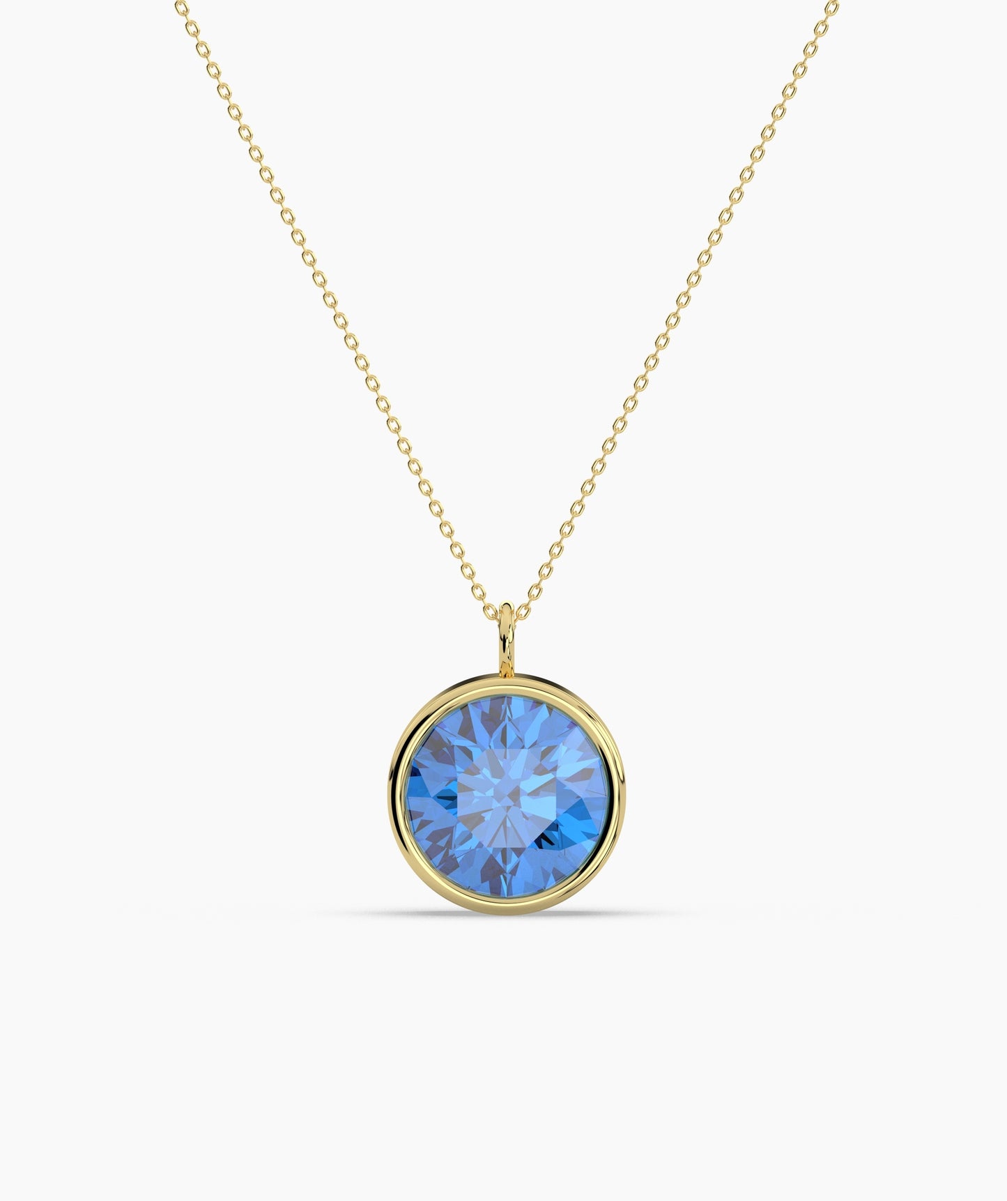 Bezel Set Ruby Solitaire Necklace