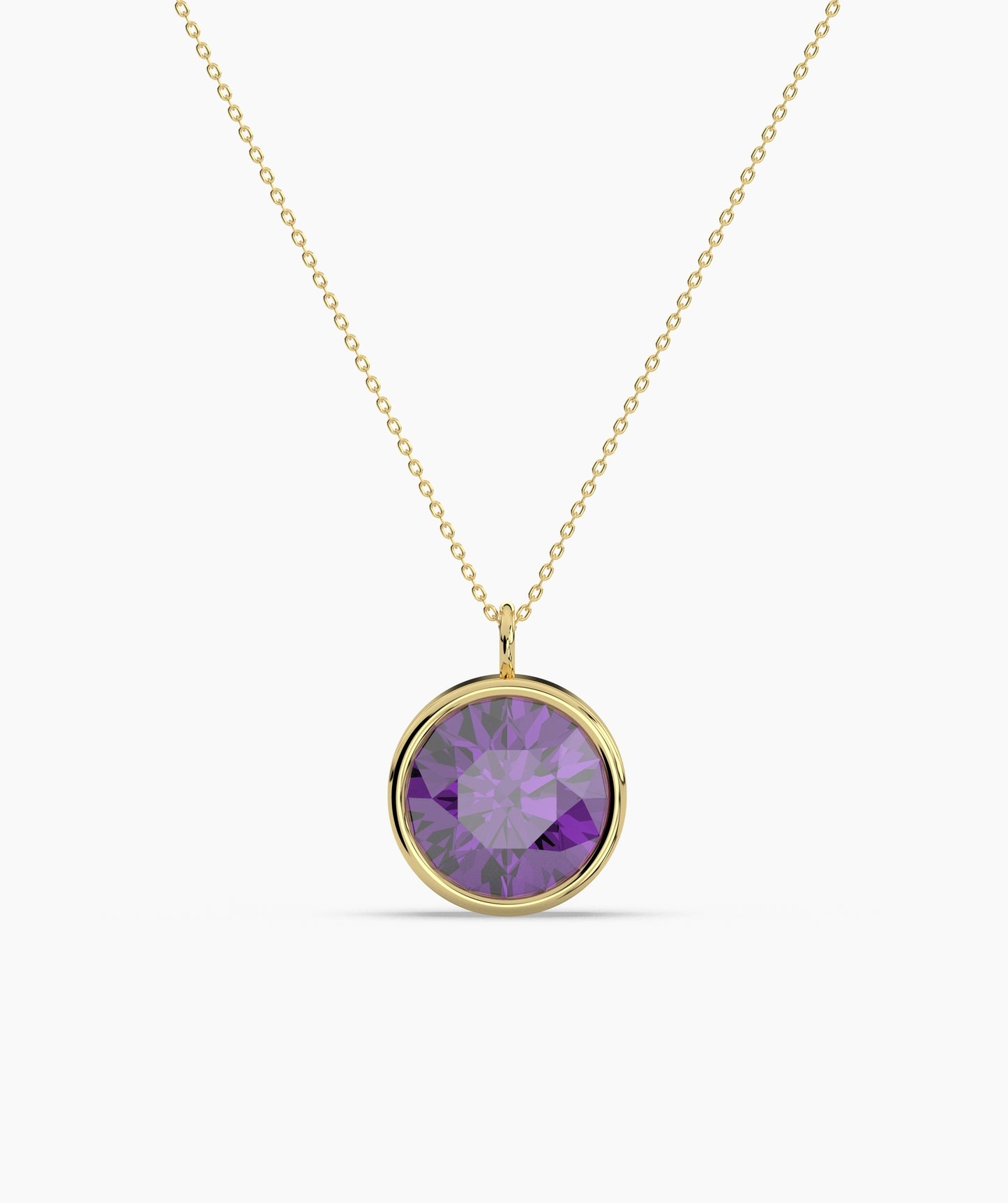 Bezel Set Ruby Solitaire Necklace