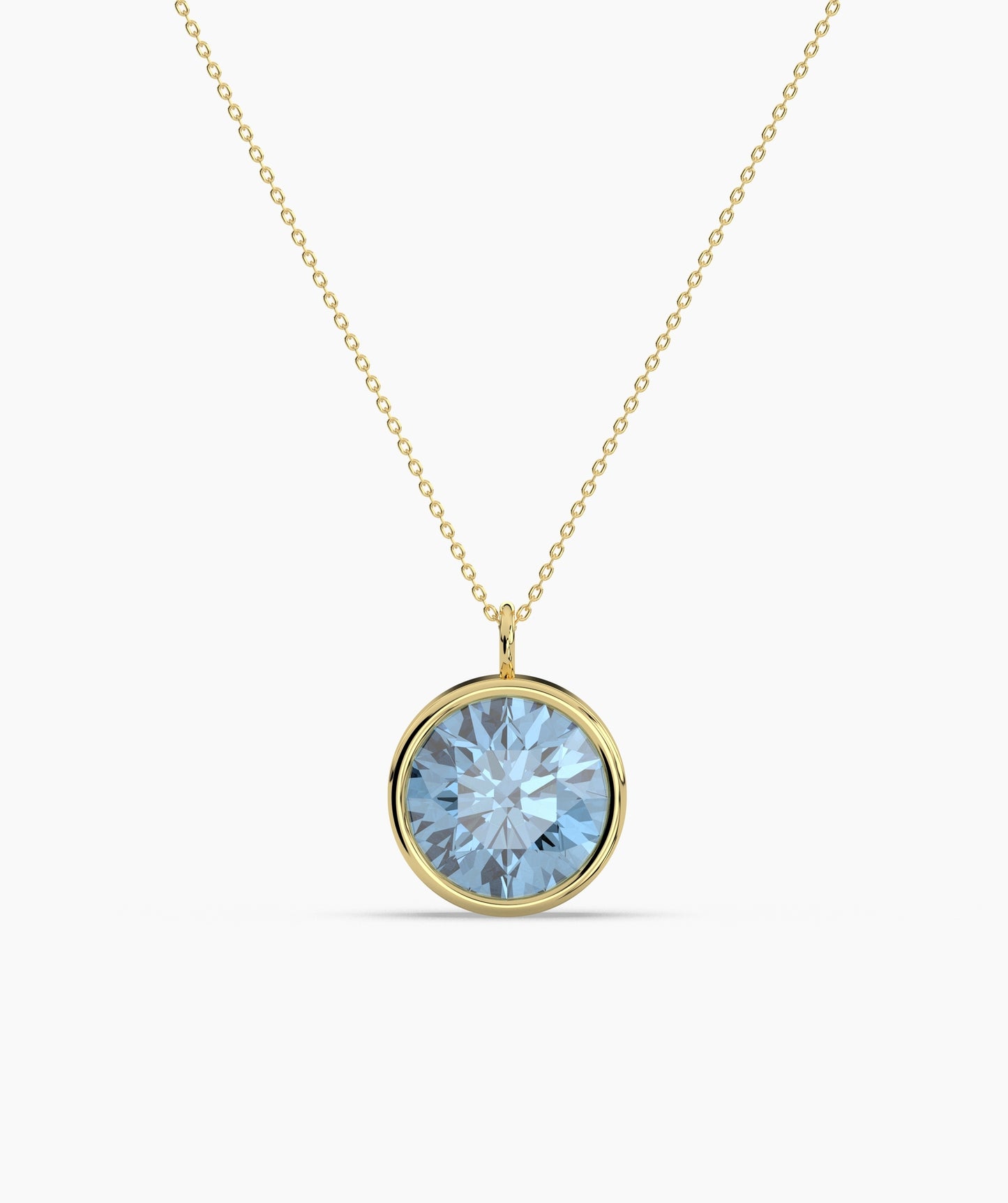 Bezel Set Ruby Solitaire Necklace