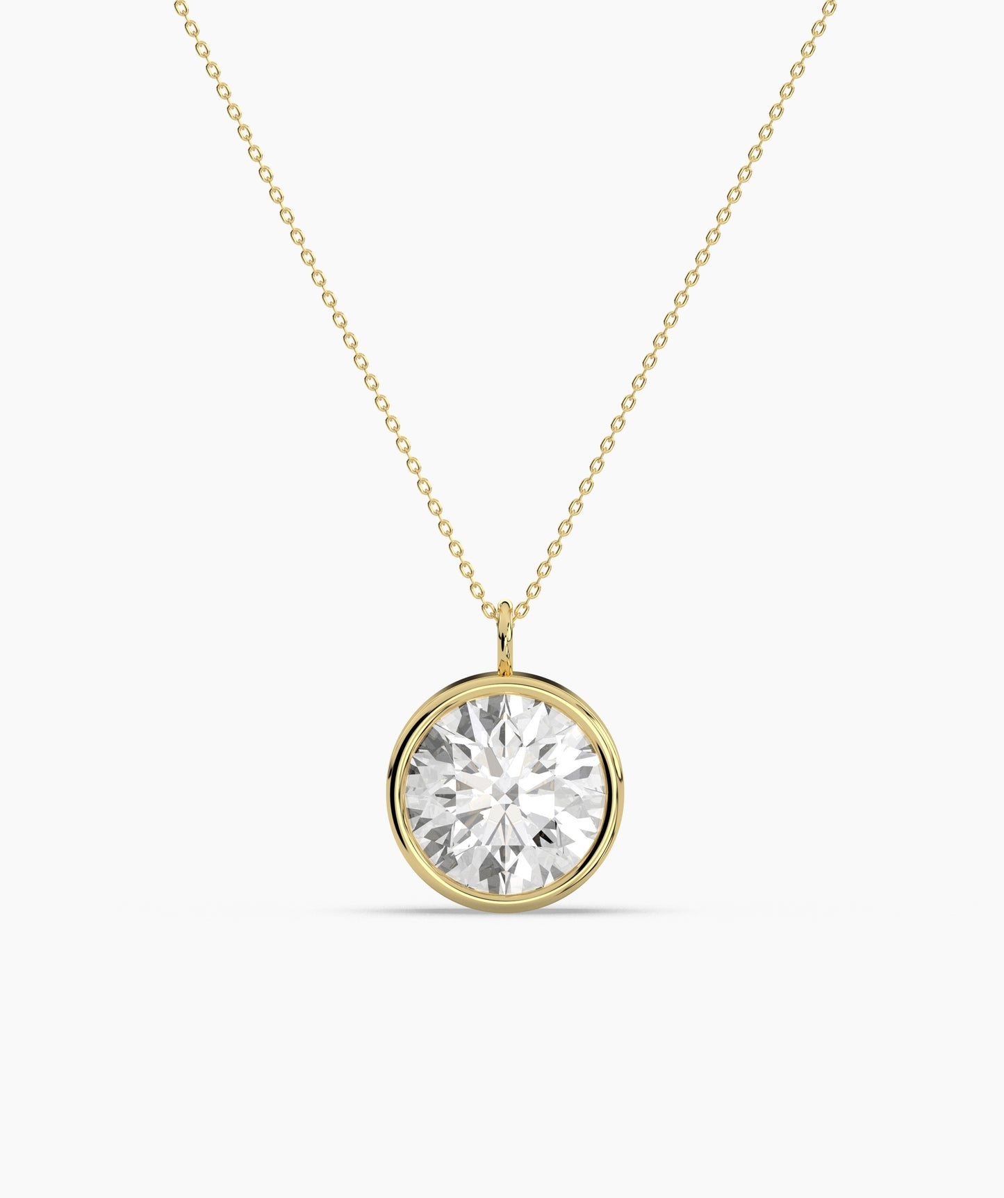 Bezel Set Ruby Solitaire Necklace