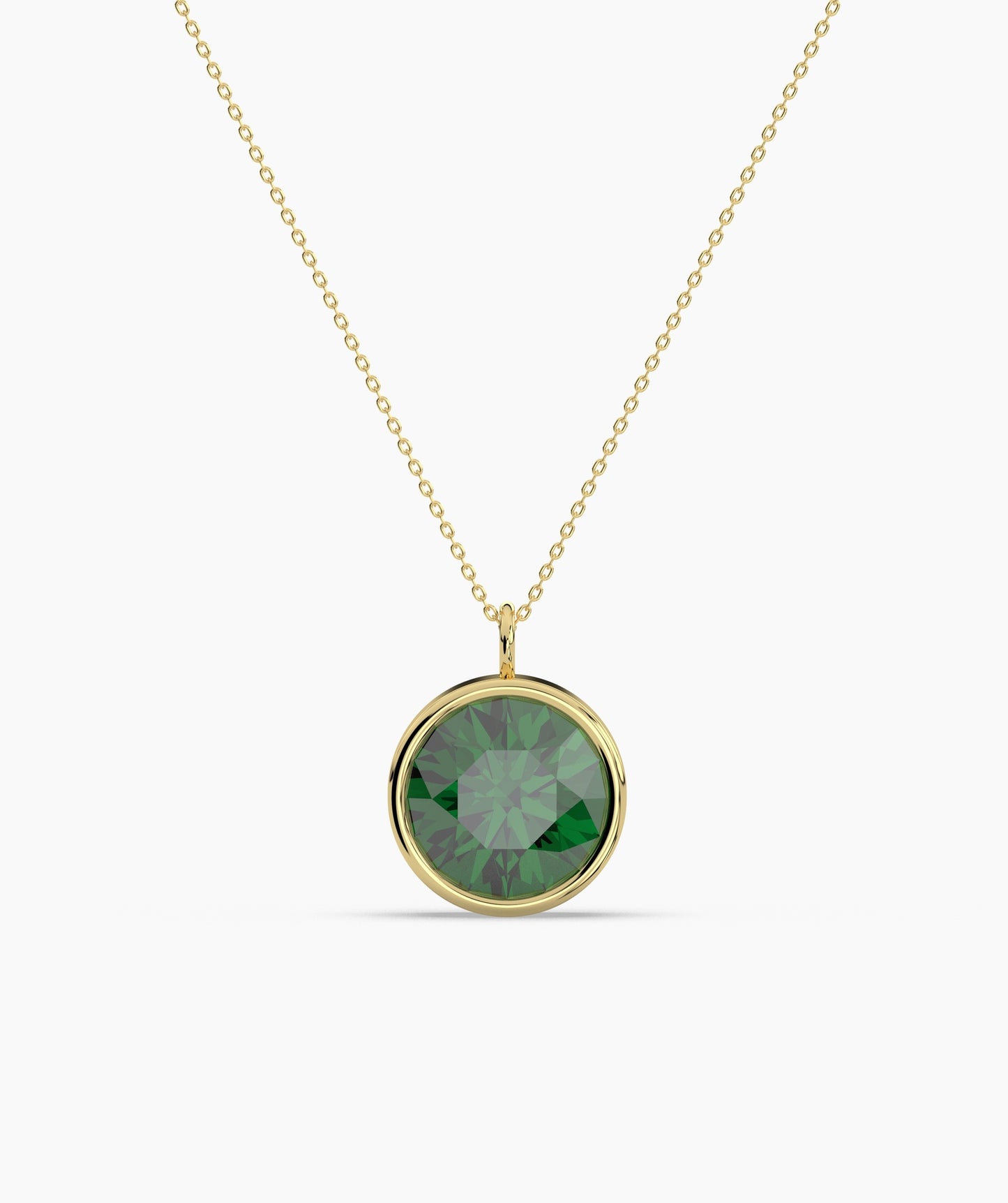 Bezel Set Ruby Solitaire Necklace