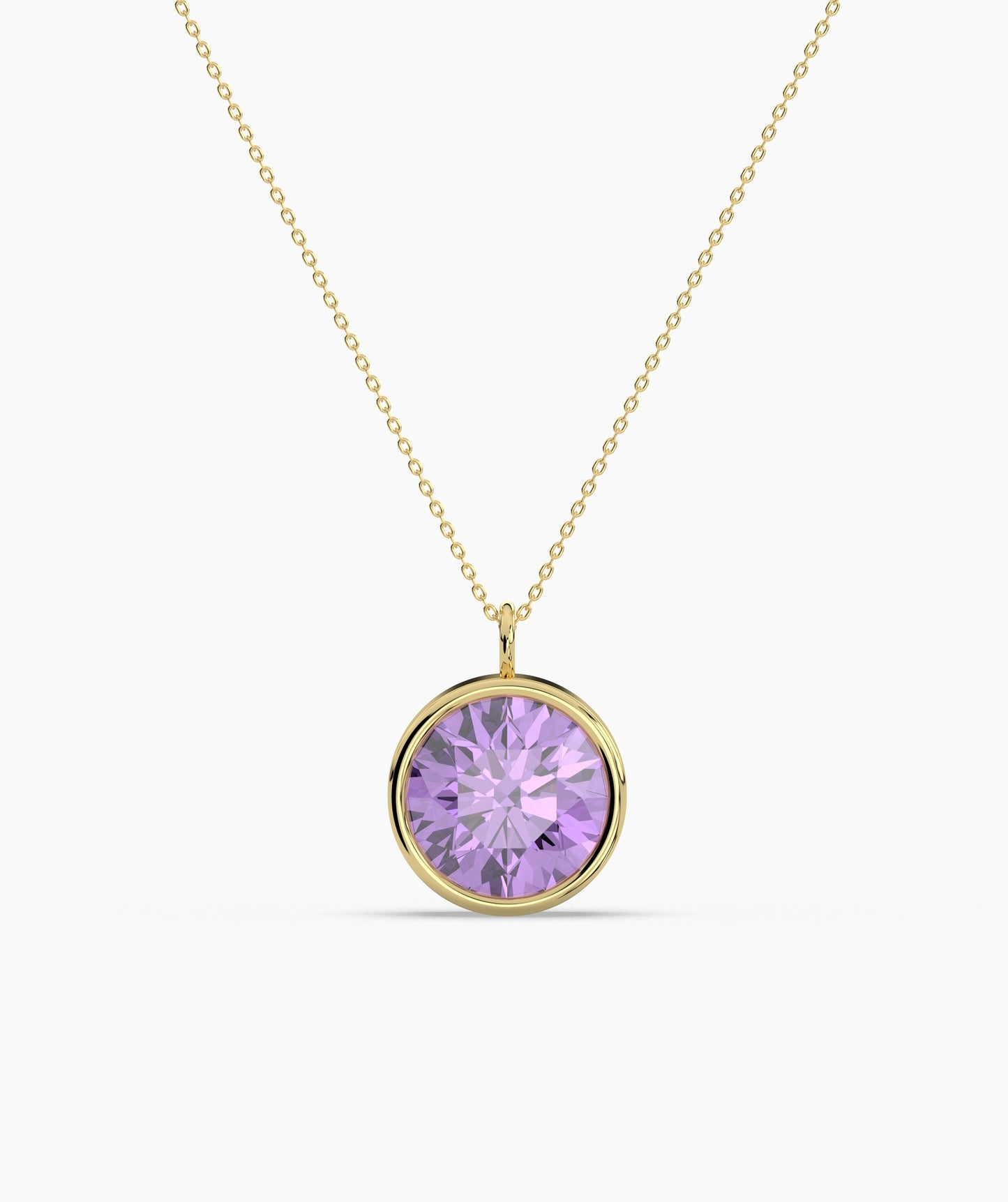 Bezel Set Ruby Solitaire Necklace