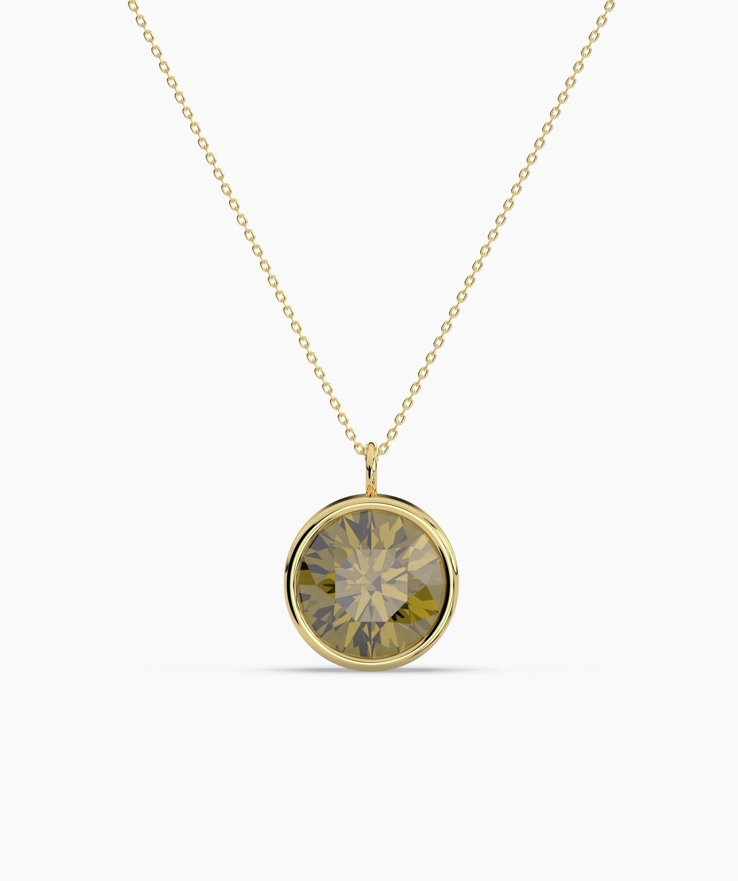 Bezel Set Ruby Solitaire Necklace