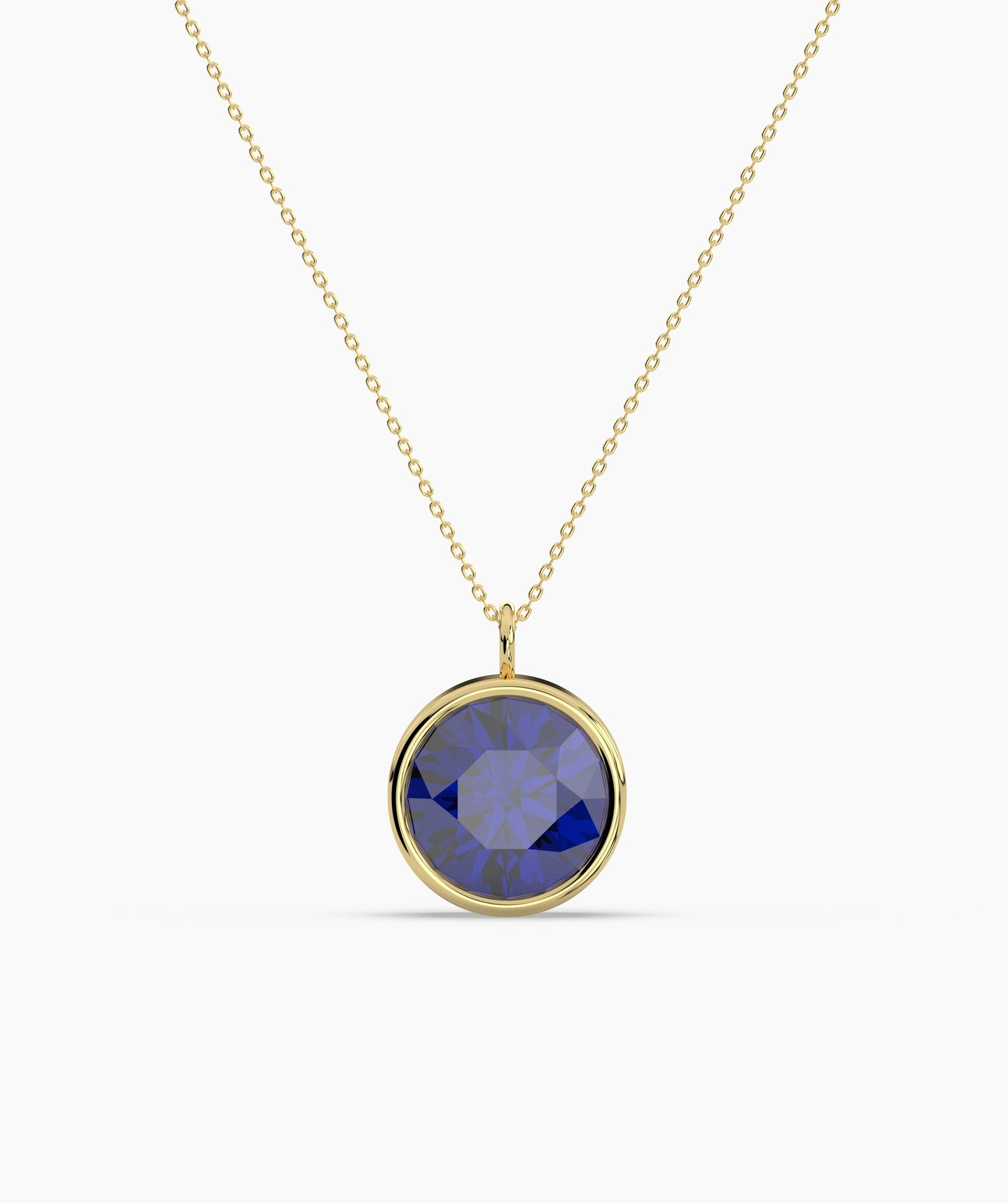 Bezel Set Ruby Solitaire Necklace