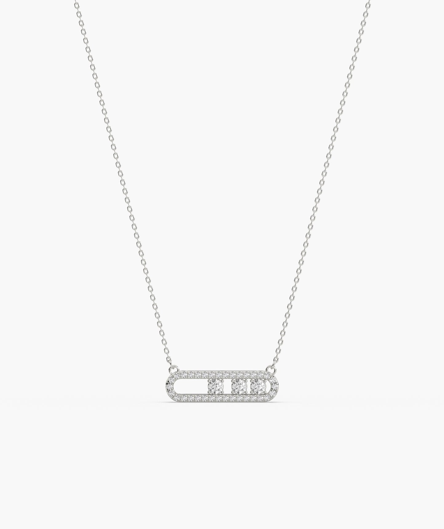 Movable Birthstone  Stone Pavé Capsule Necklace