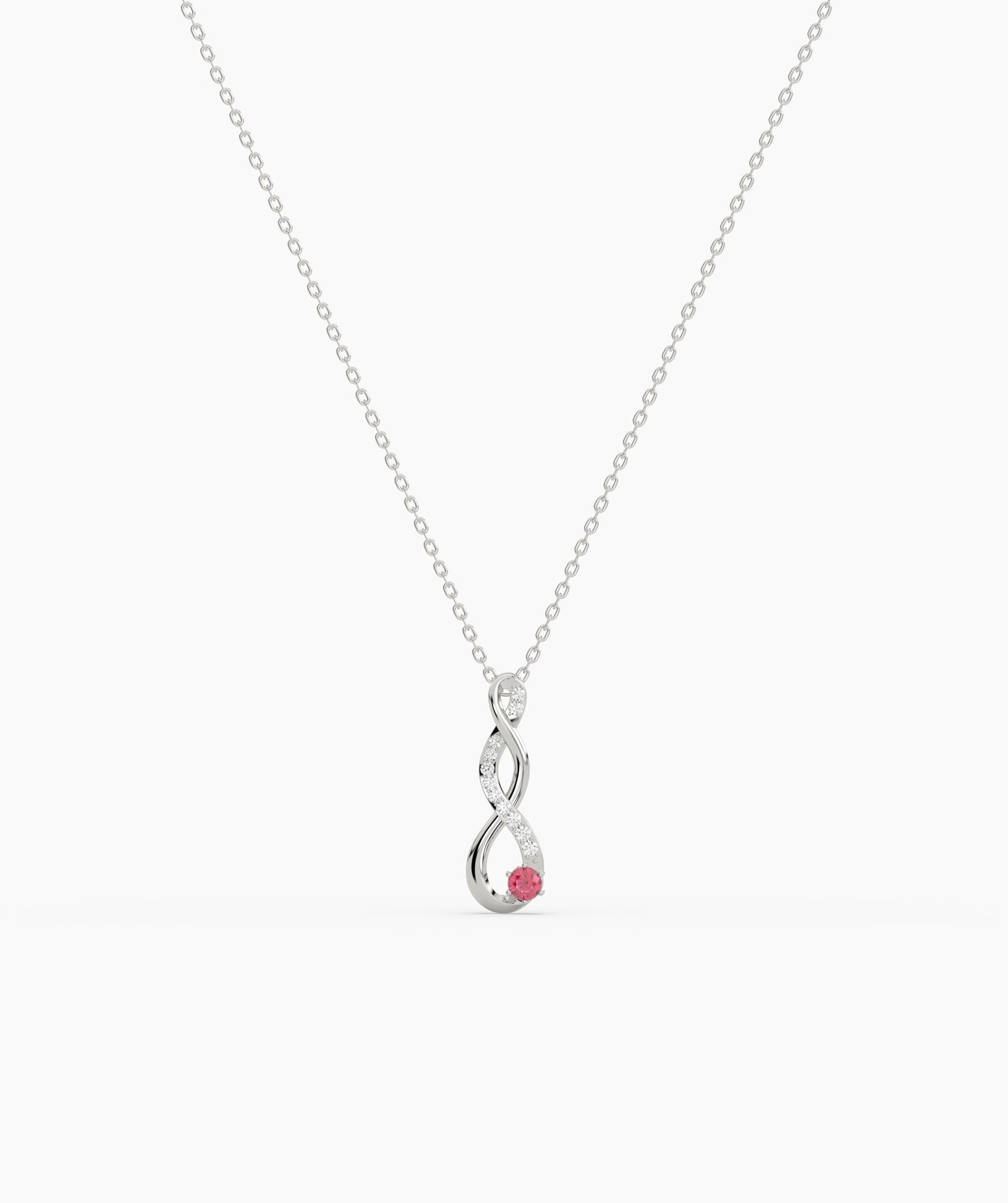 Vertical Infinity Birthstone Necklace