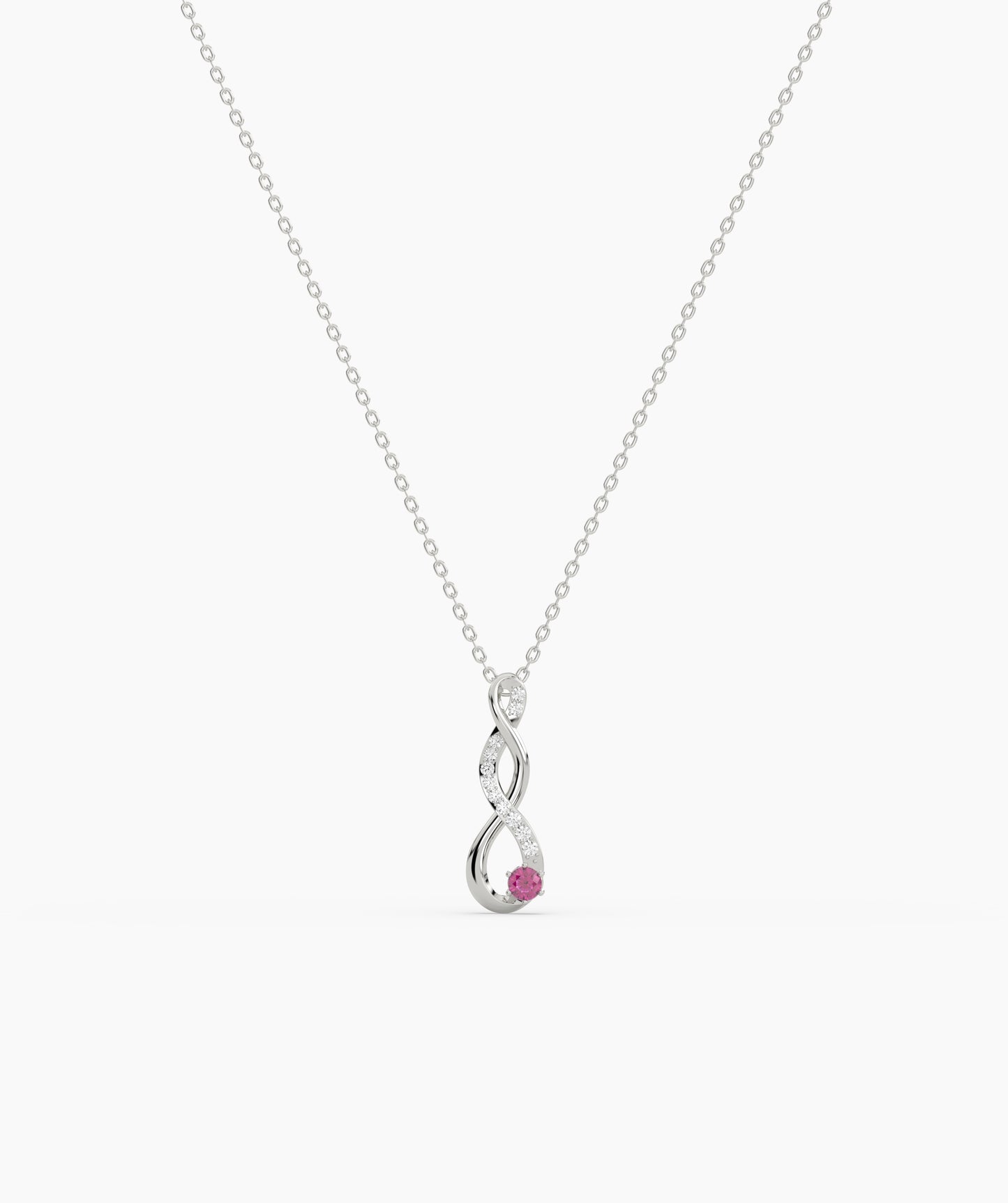 Vertical Infinity Birthstone Necklace