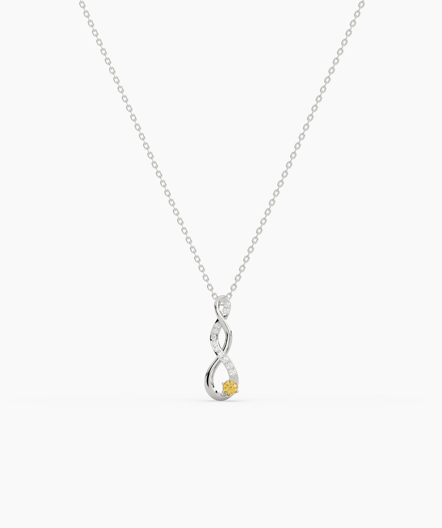 Vertical Infinity Birthstone Necklace