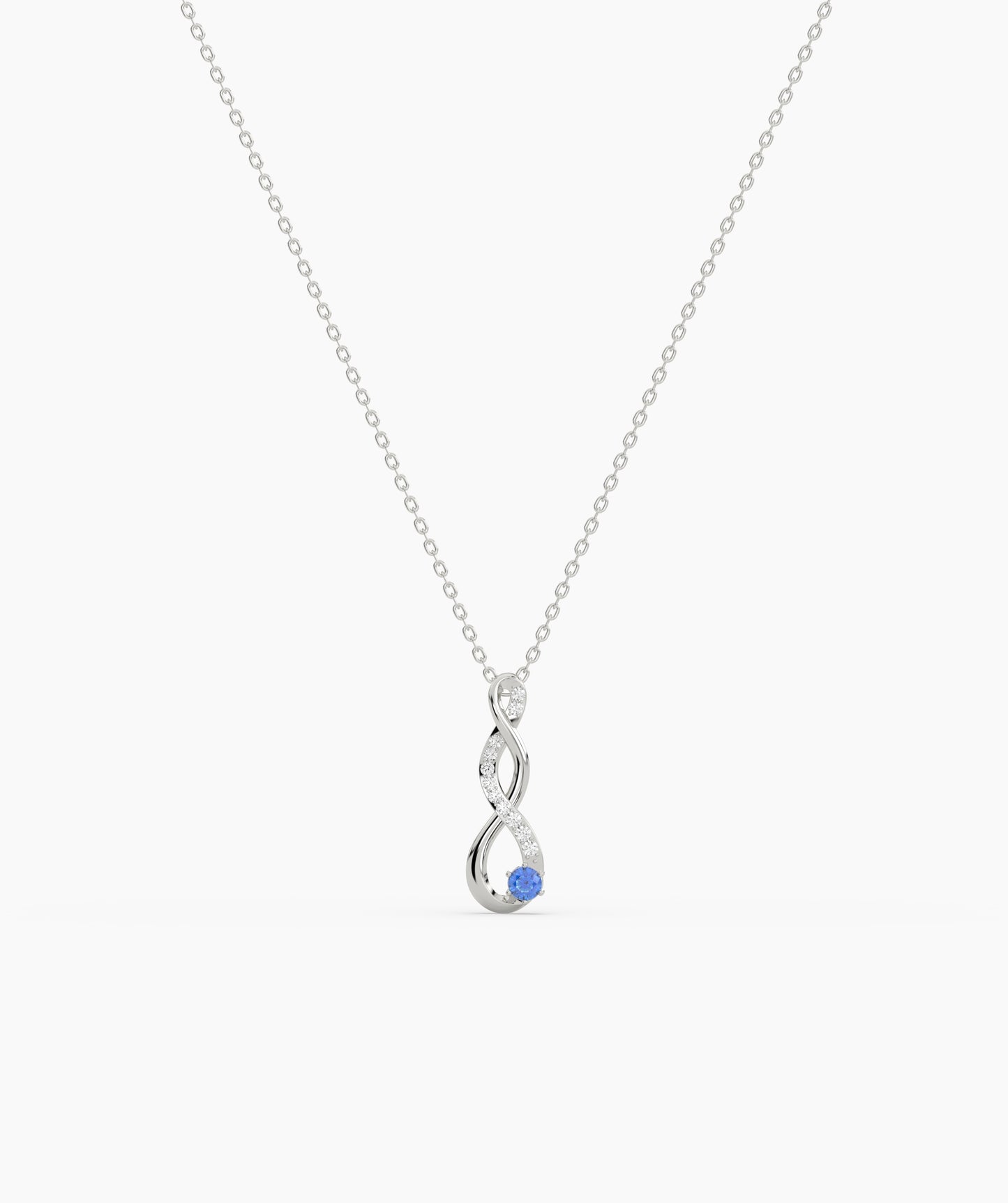 Vertical Infinity Birthstone Necklace