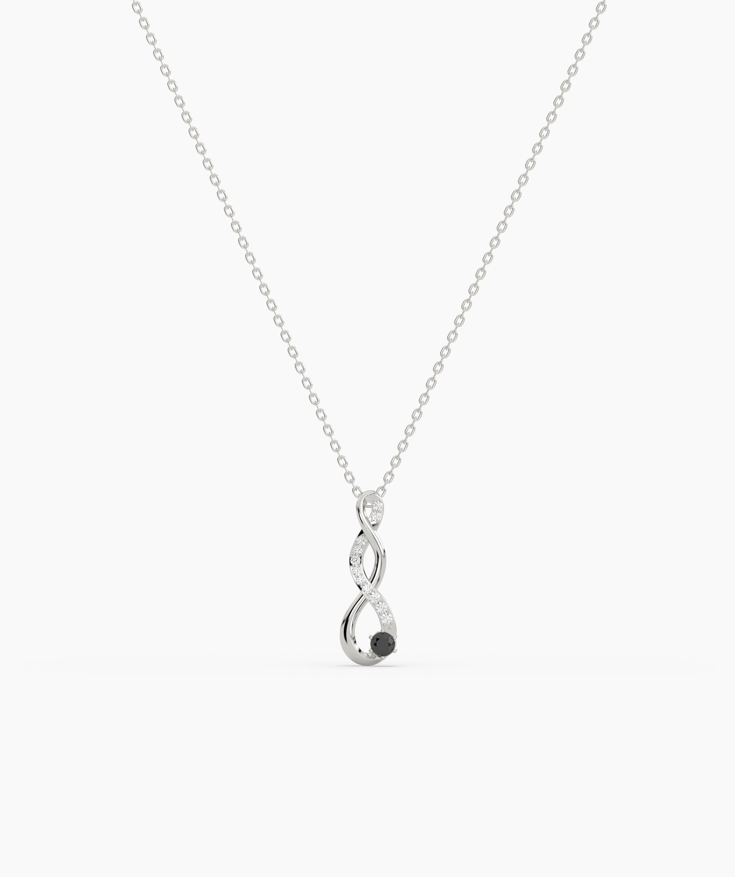Vertical Infinity Birthstone Necklace