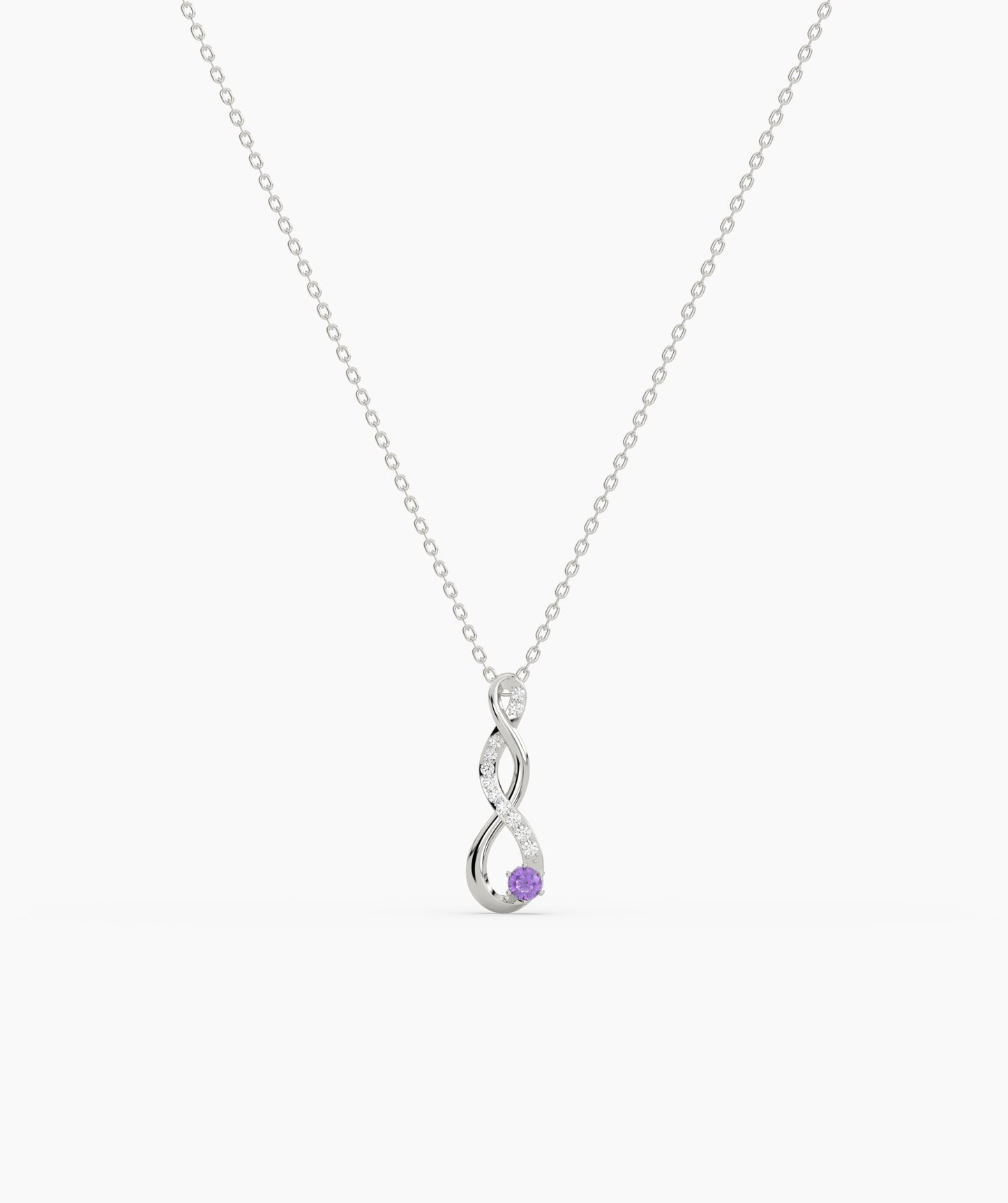 Vertical Infinity Birthstone Necklace