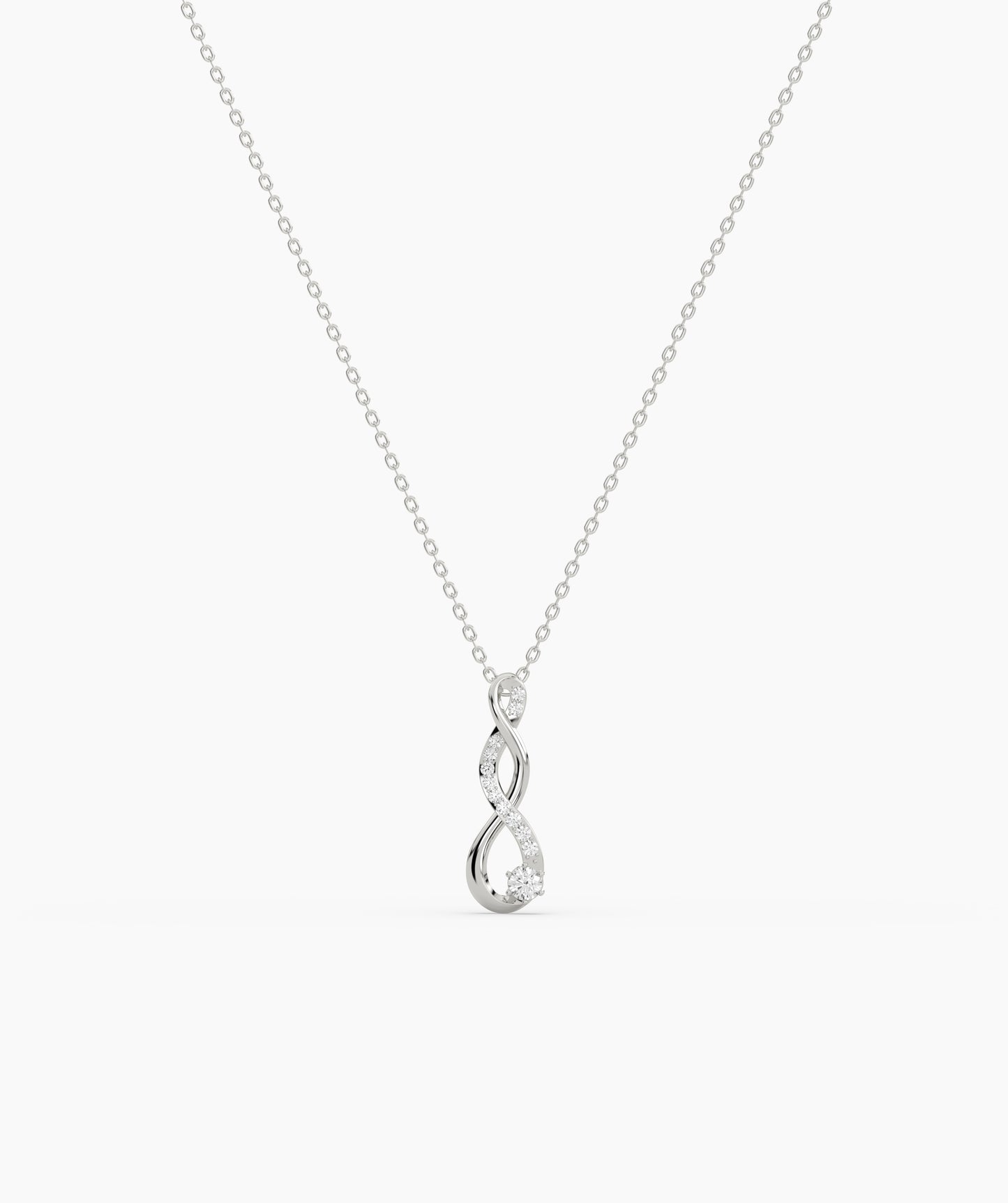 Vertical Infinity Birthstone Necklace