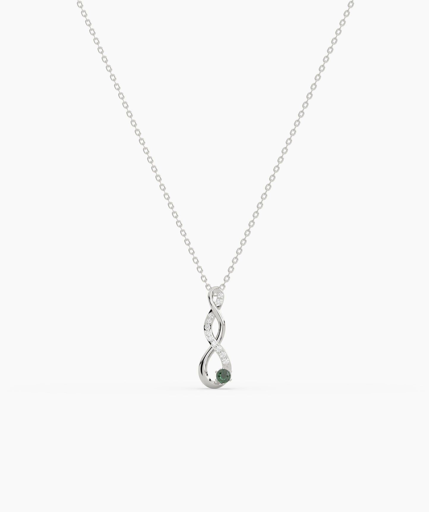 Vertical Infinity Birthstone Necklace