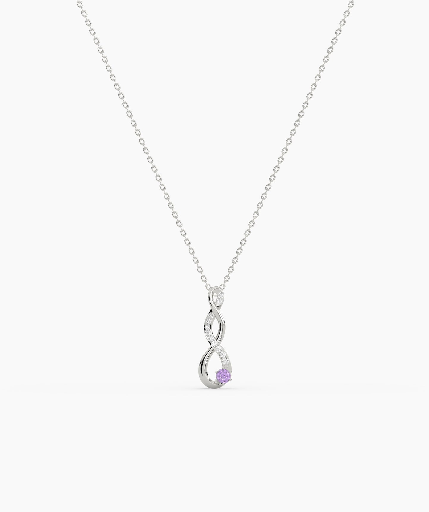 Vertical Infinity Birthstone Necklace