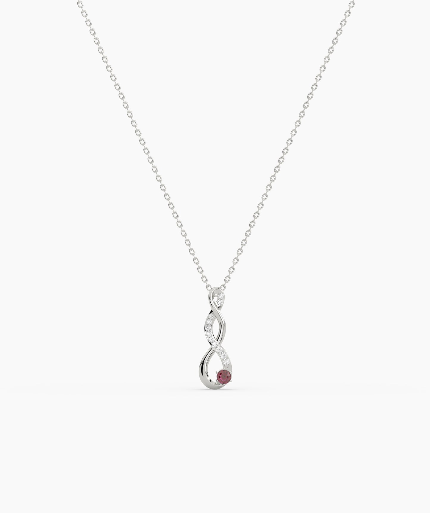 Vertical Infinity Birthstone Necklace