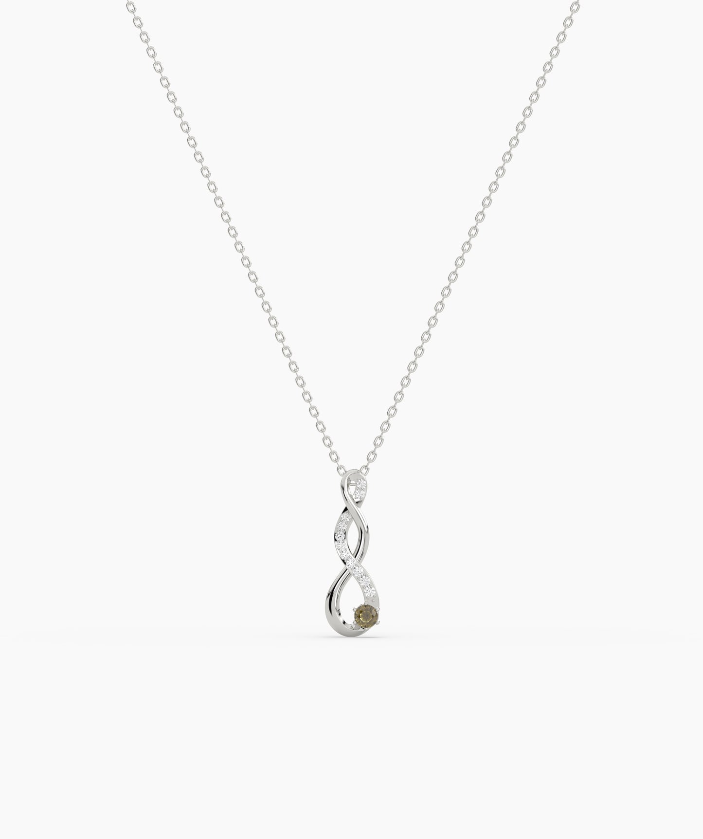 Vertical Infinity Birthstone Necklace