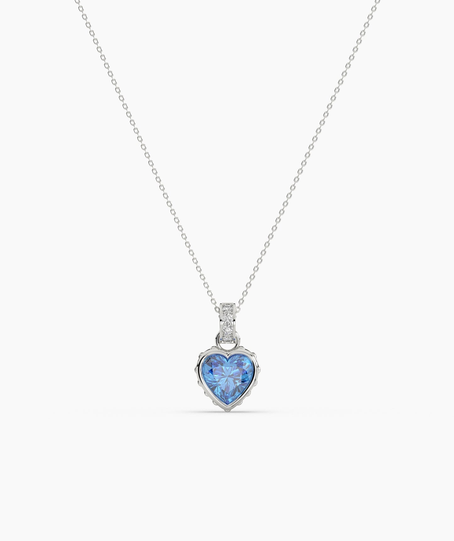 Pink Heart Bezel with Bail Necklace