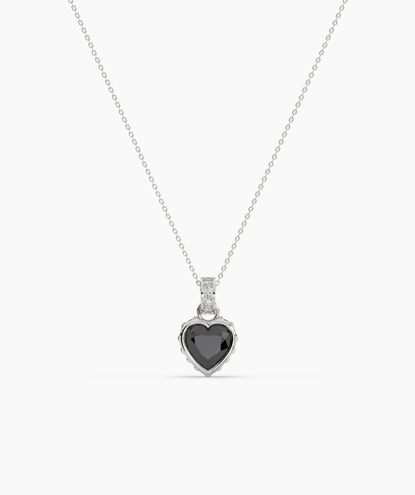 Pink Heart Bezel with Bail Necklace