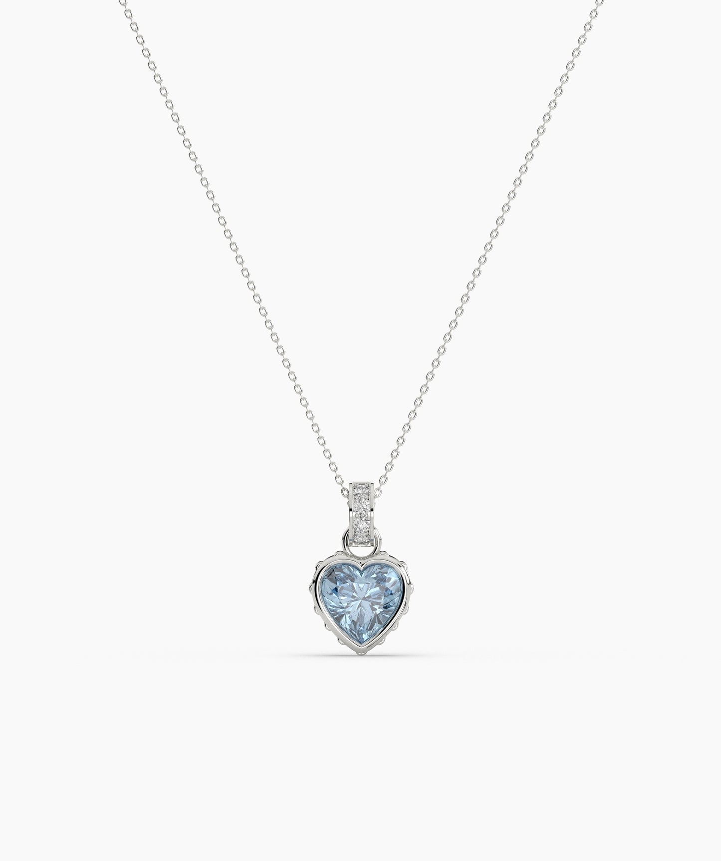 Pink Heart Bezel with Bail Necklace