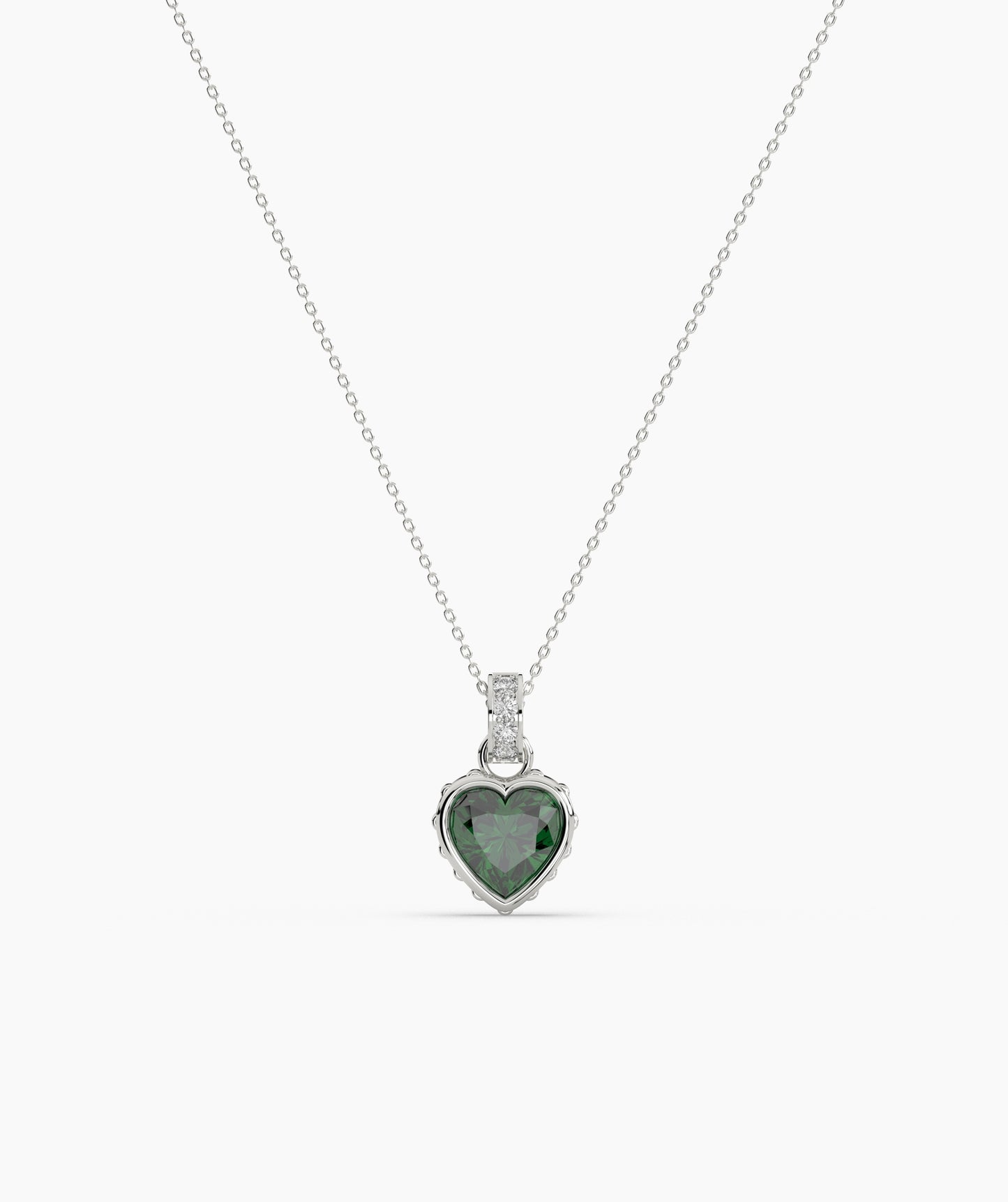 Pink Heart Bezel with Bail Necklace