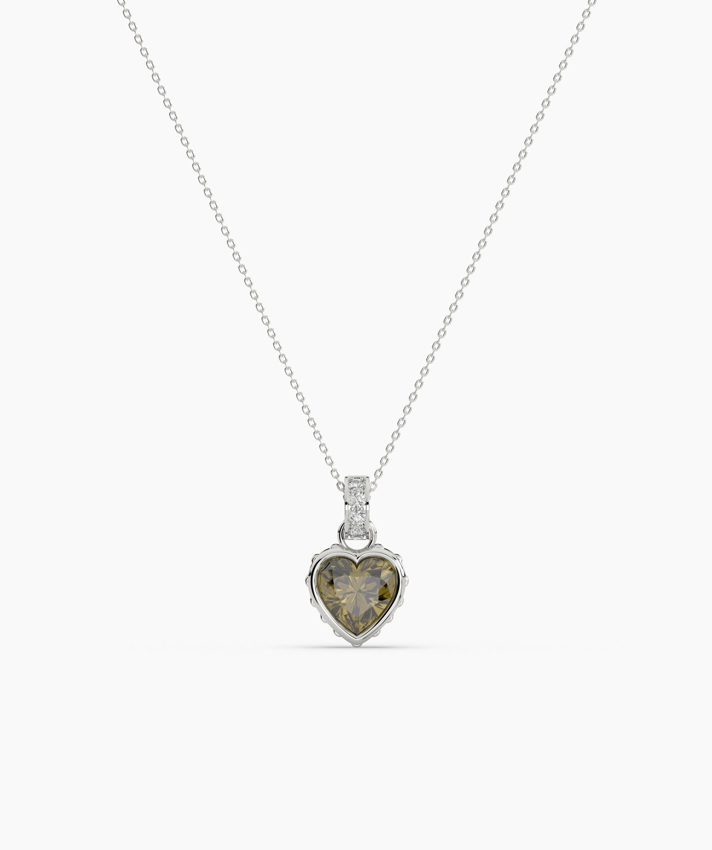 Pink Heart Bezel with Bail Necklace