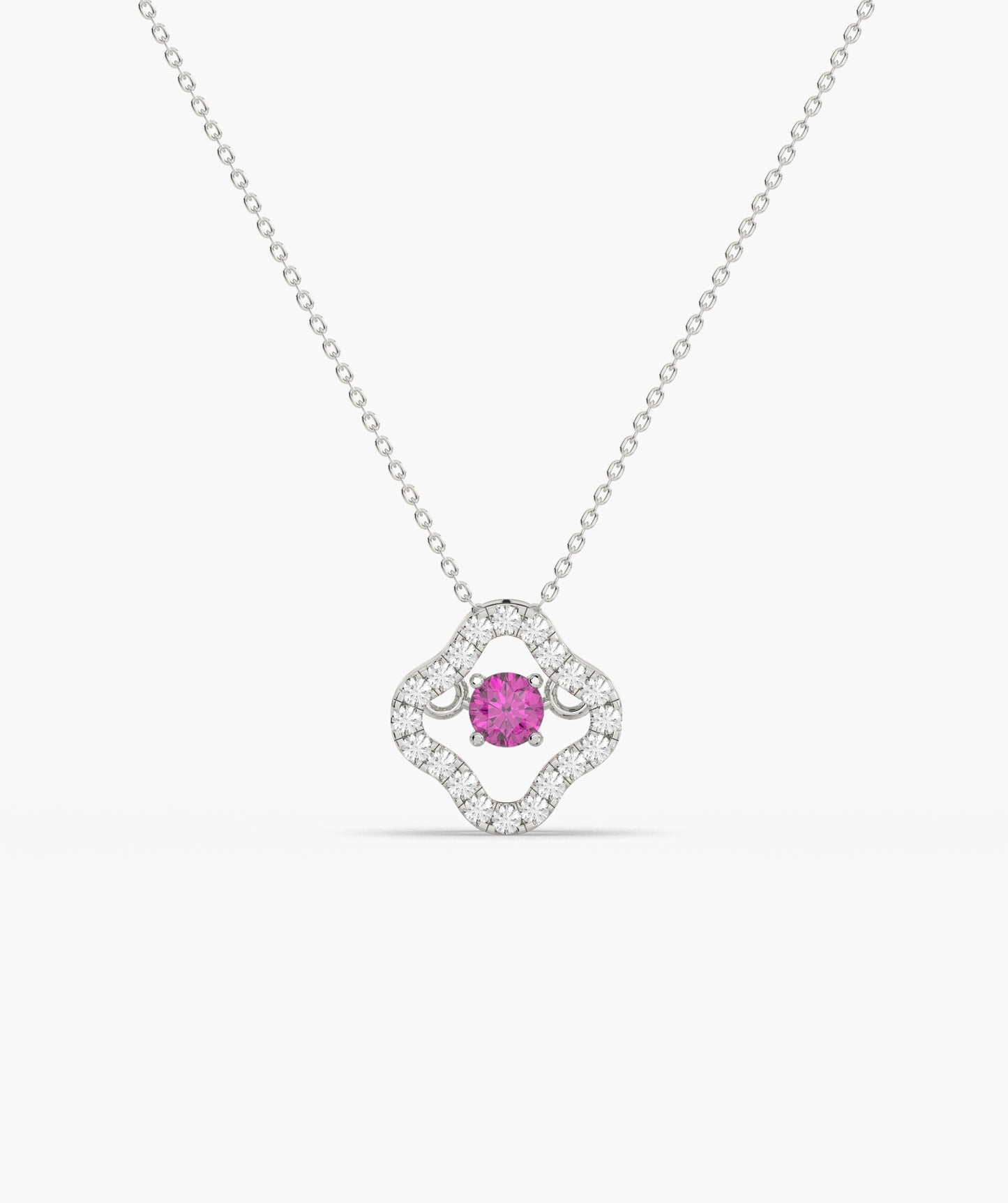 Emerald & Diamond Open Clover Necklace