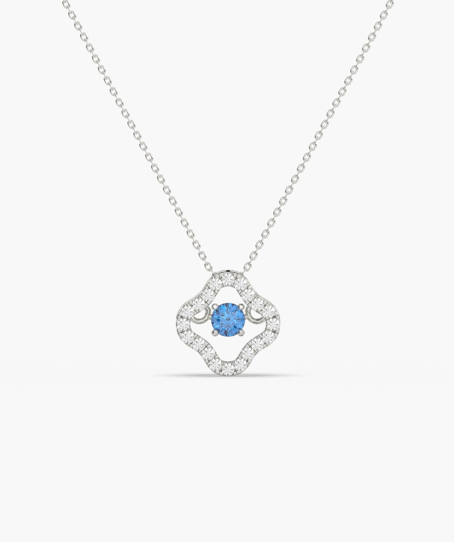 Emerald & Diamond Open Clover Necklace