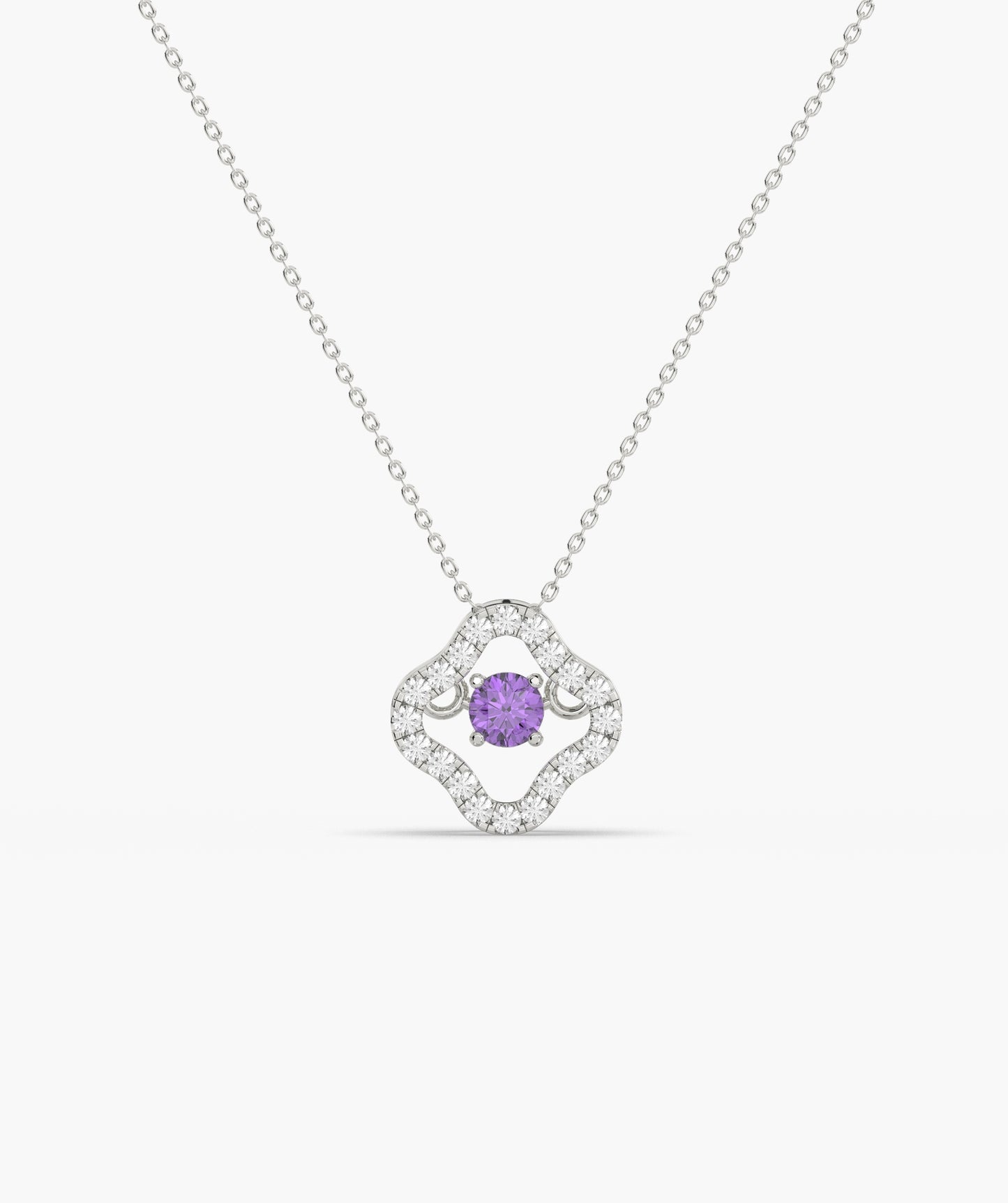 Emerald & Diamond Open Clover Necklace