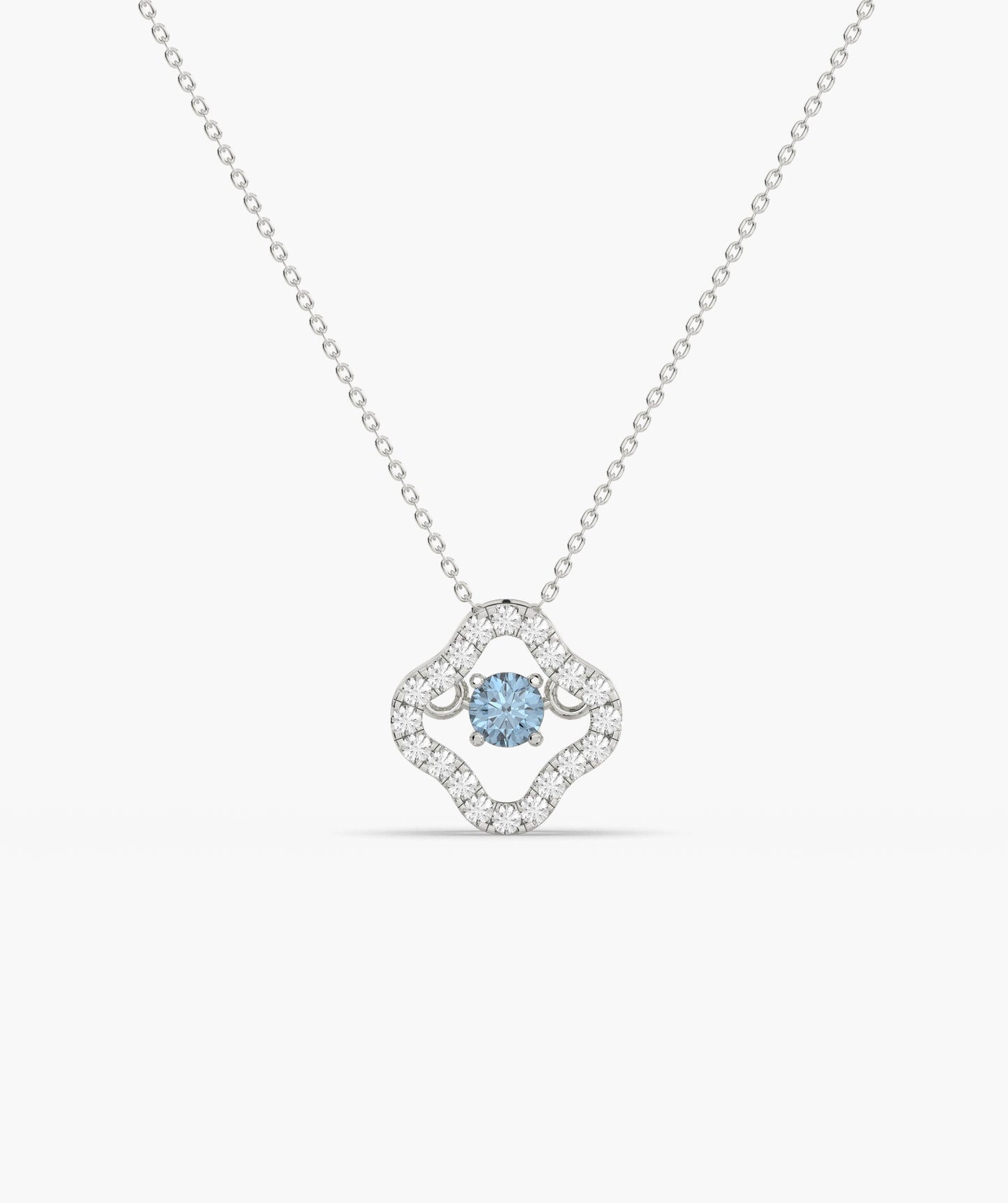 Emerald & Diamond Open Clover Necklace