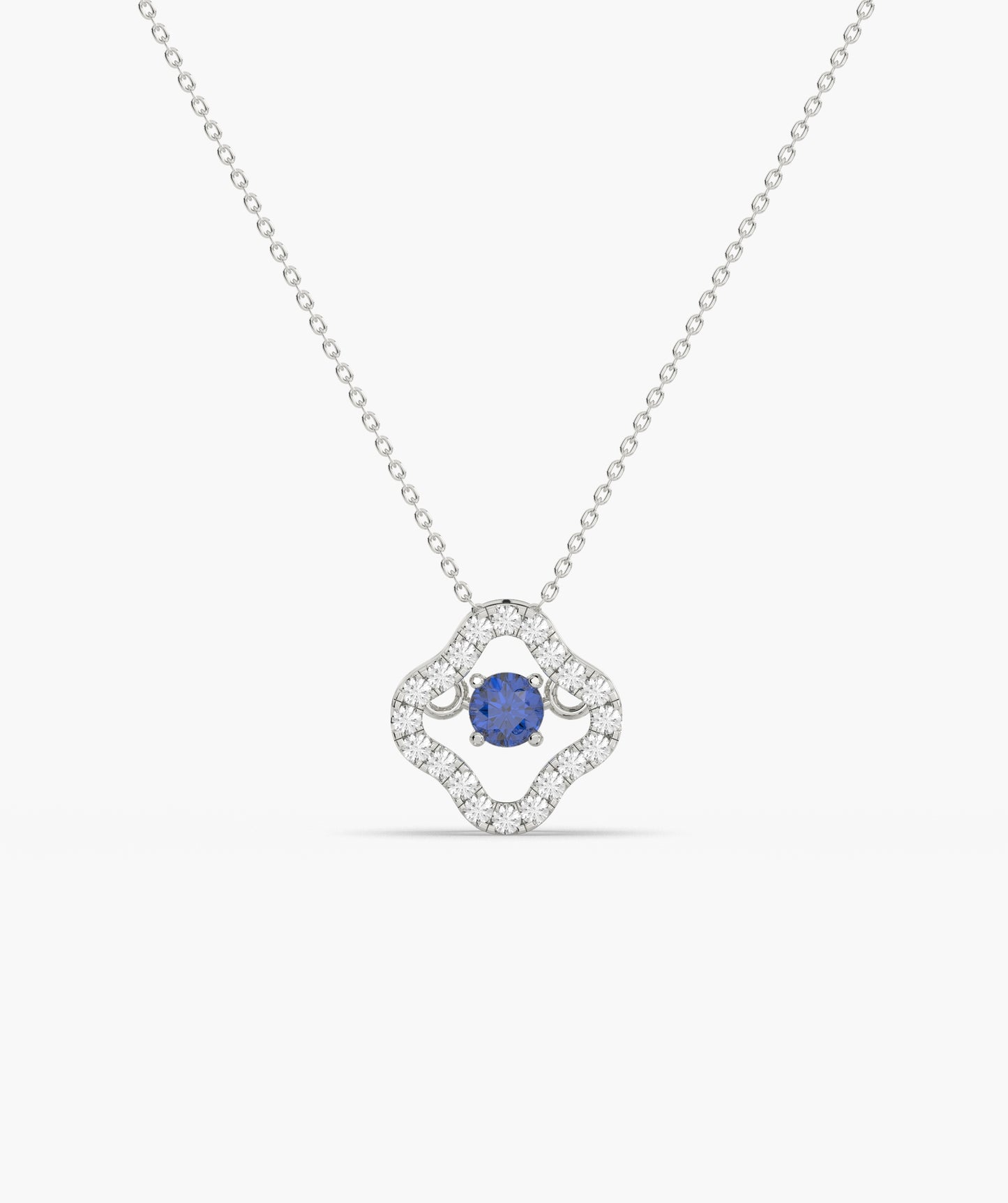 Emerald & Diamond Open Clover Necklace
