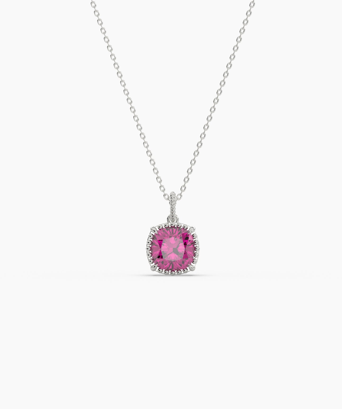 Cushion Cut Sky Blue Birthstone Pendant