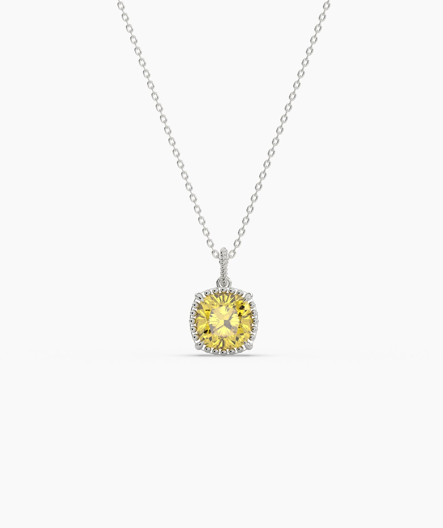 Cushion Cut Sky Blue Birthstone Pendant