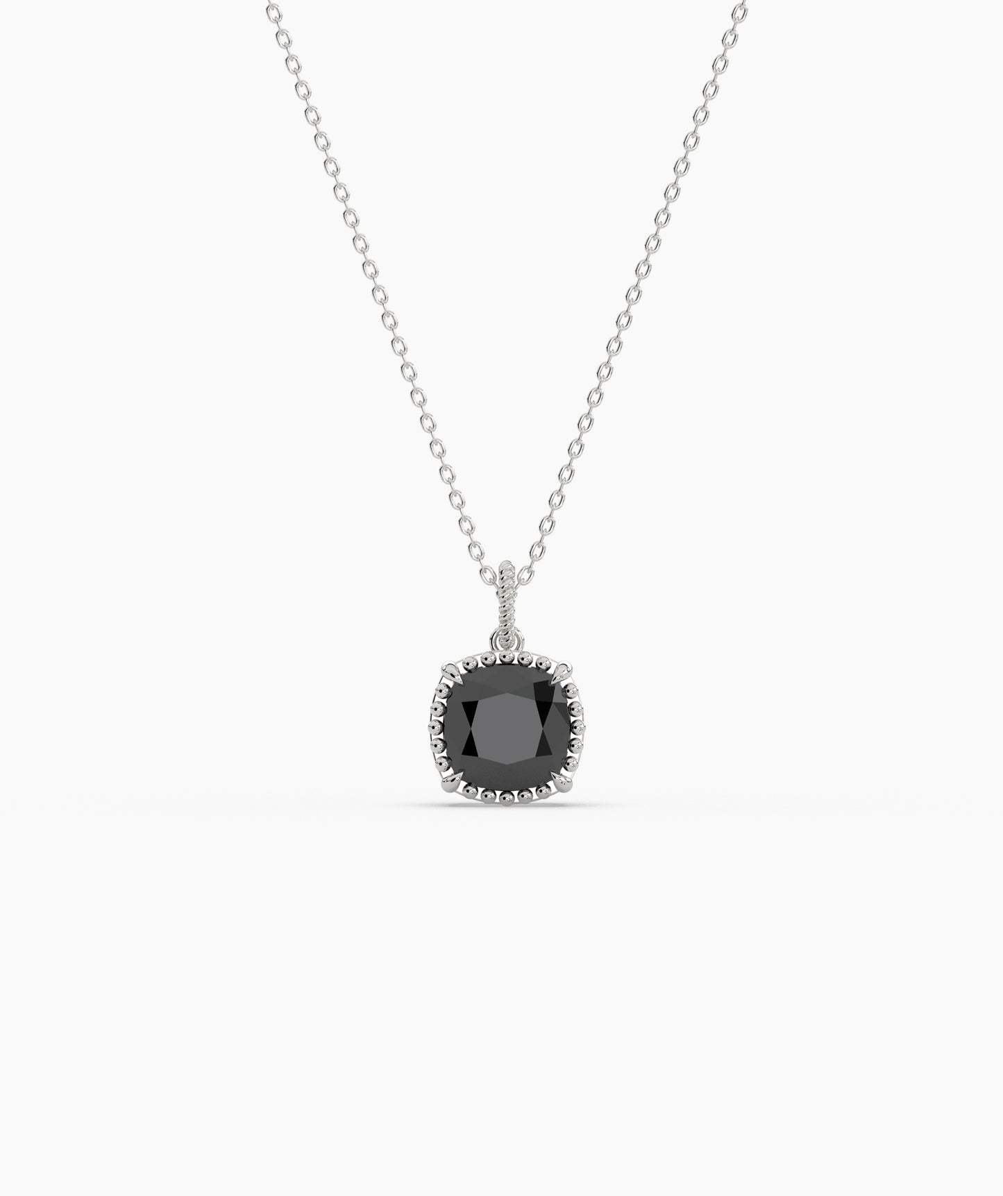 Cushion Cut Sky Blue Birthstone Pendant