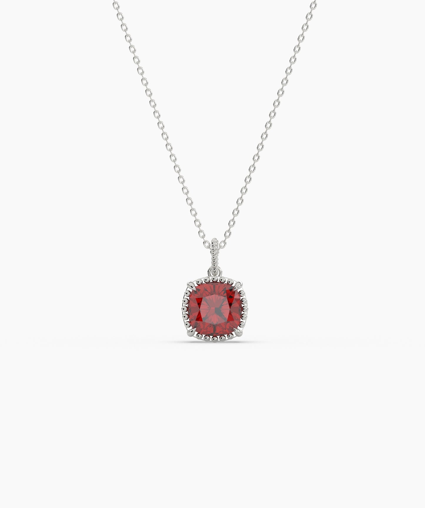 Cushion Cut Sky Blue Birthstone Pendant