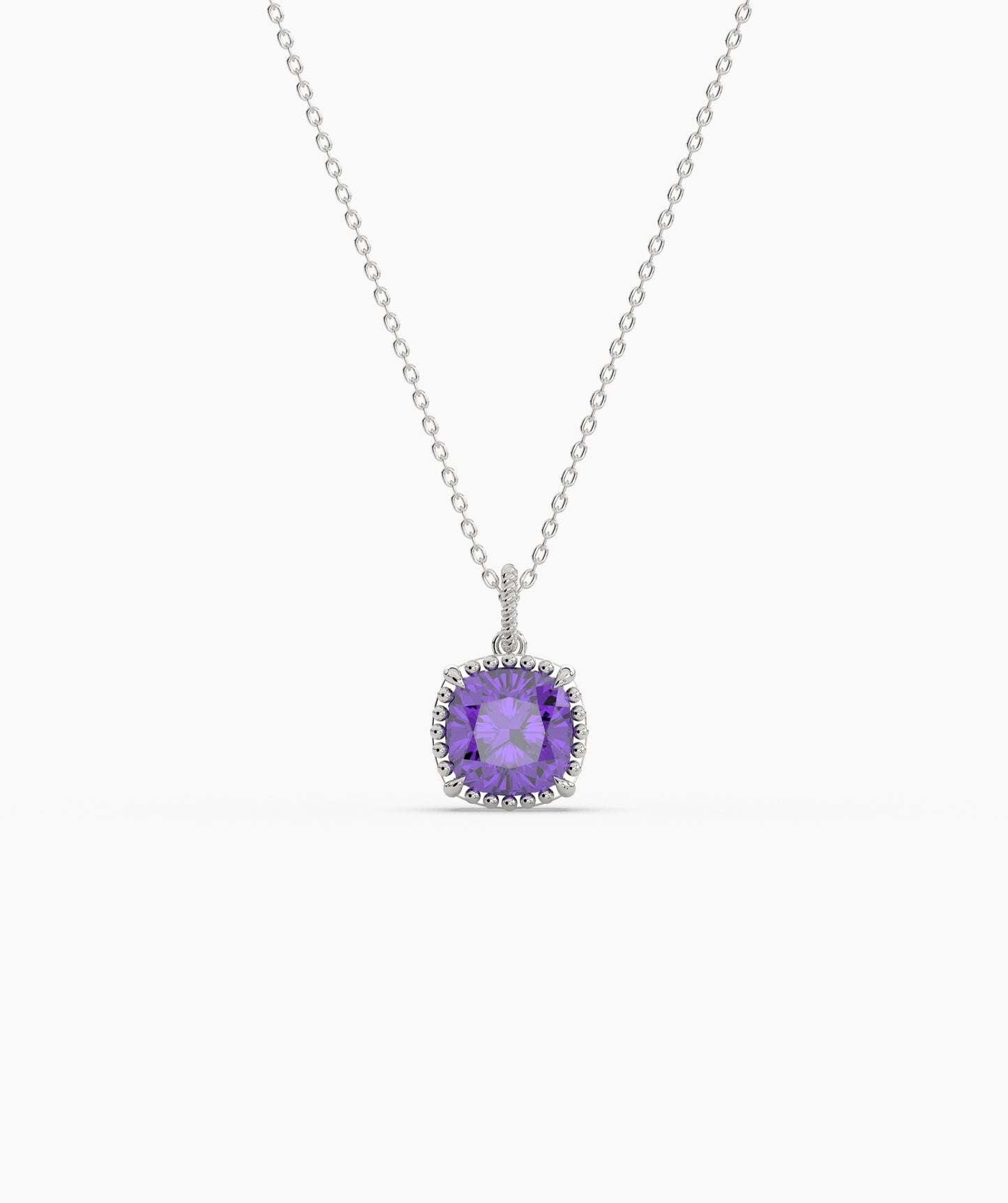 Cushion Cut Sky Blue Birthstone Pendant