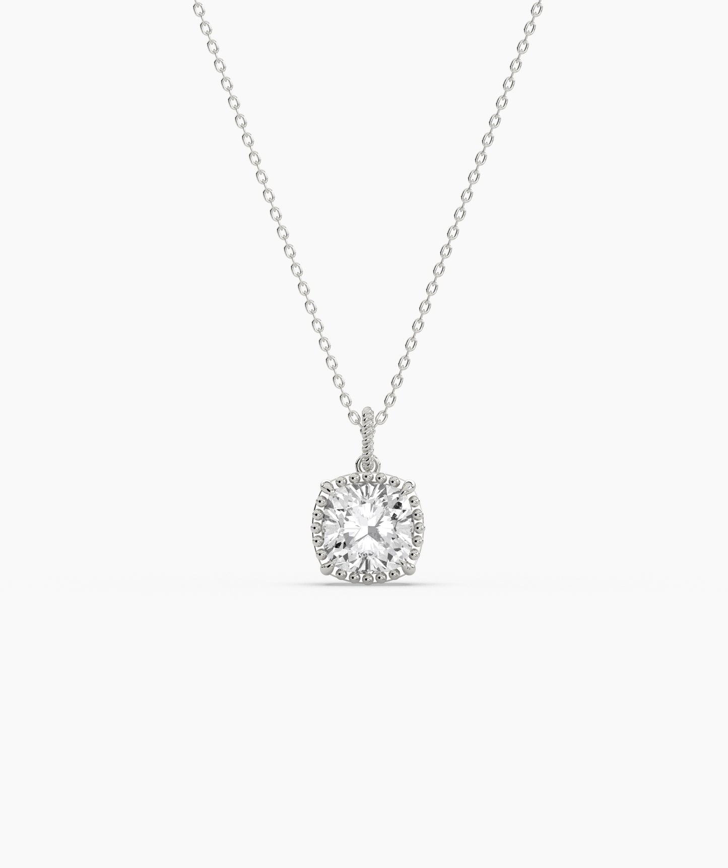 Cushion Cut Sky Blue Birthstone Pendant