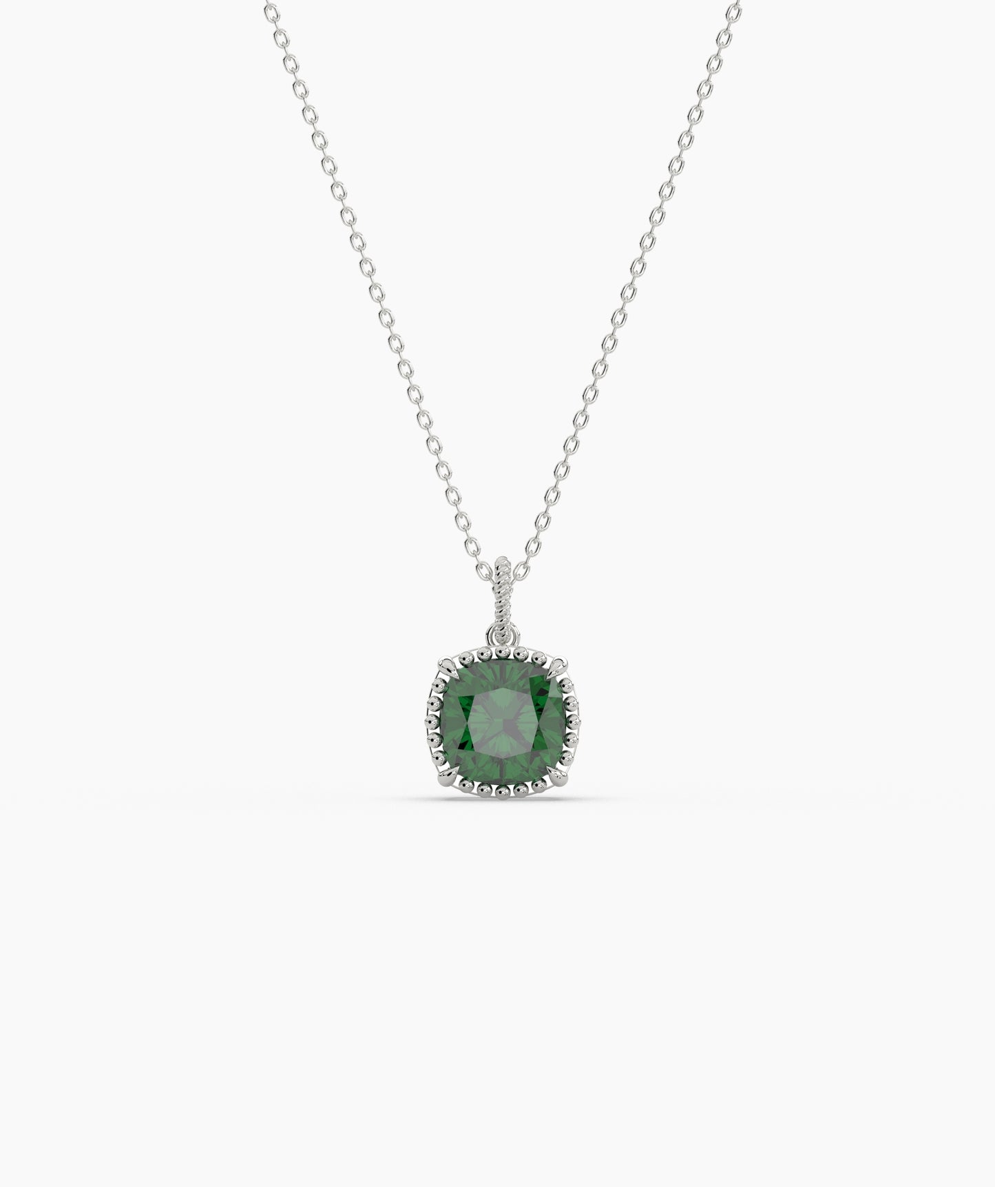 Cushion Cut Sky Blue Birthstone Pendant