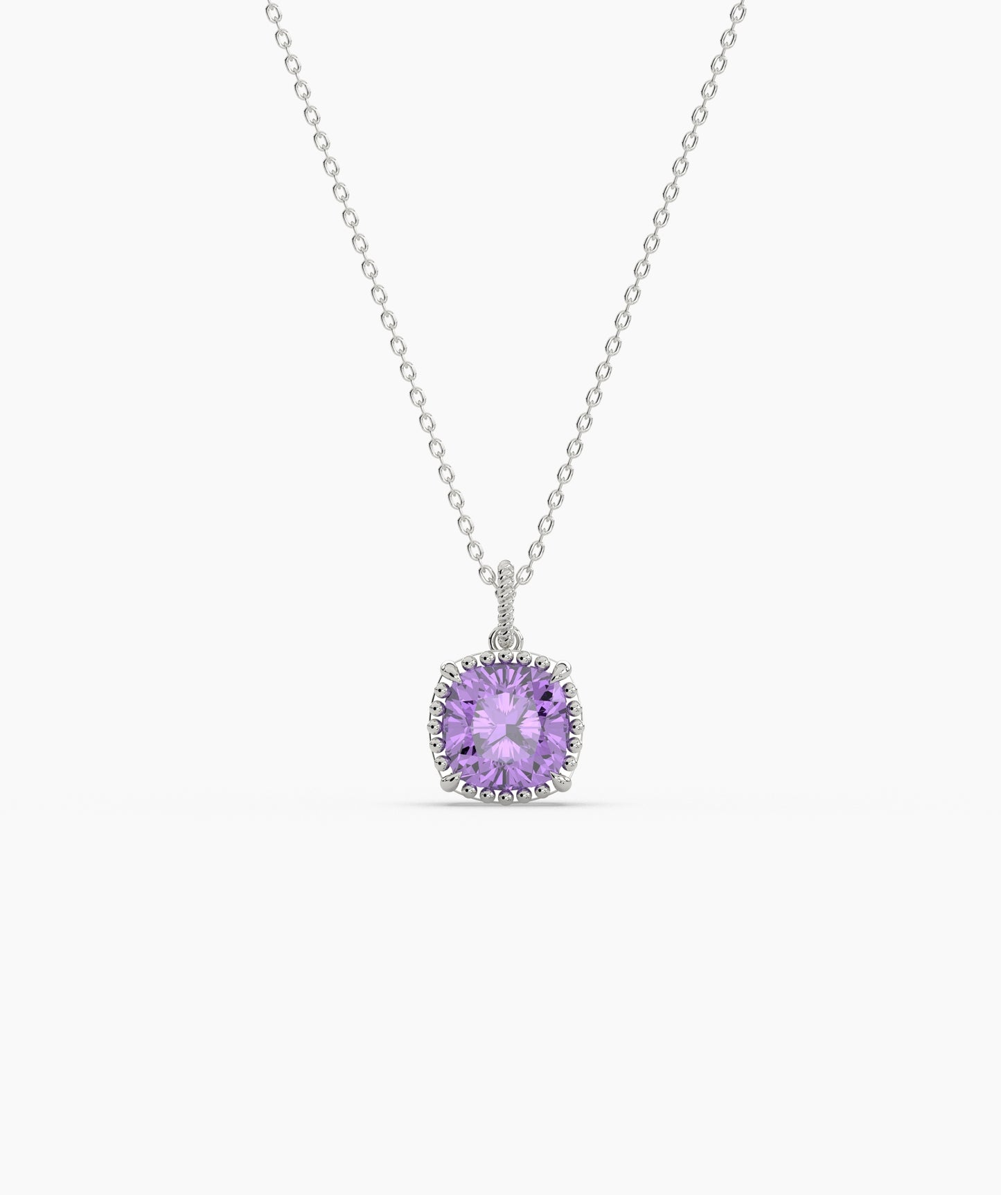 Cushion Cut Sky Blue Birthstone Pendant