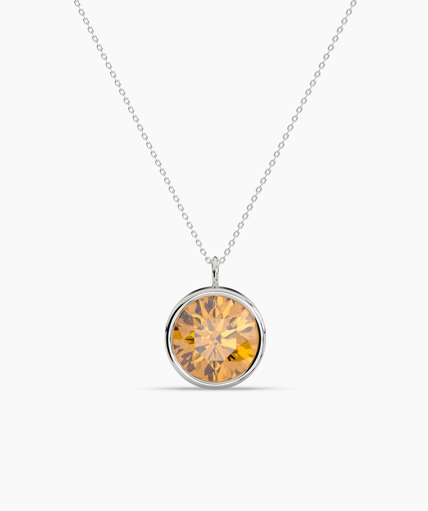 Bezel Set Ruby Solitaire Necklace