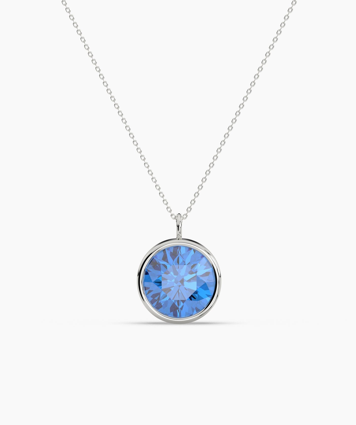 Bezel Set Ruby Solitaire Necklace